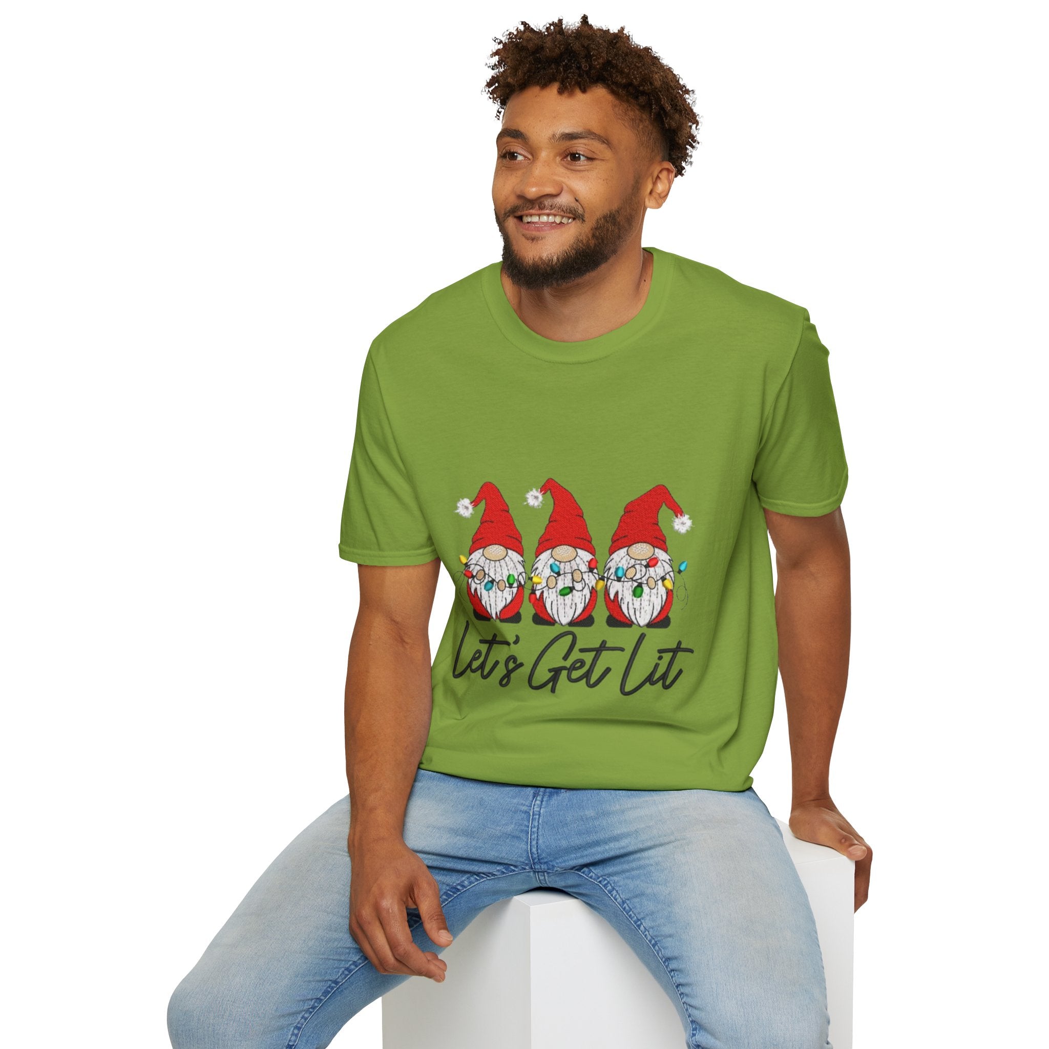 Let's Get Lit Gnome Unisex Softstyle T-Shirt
