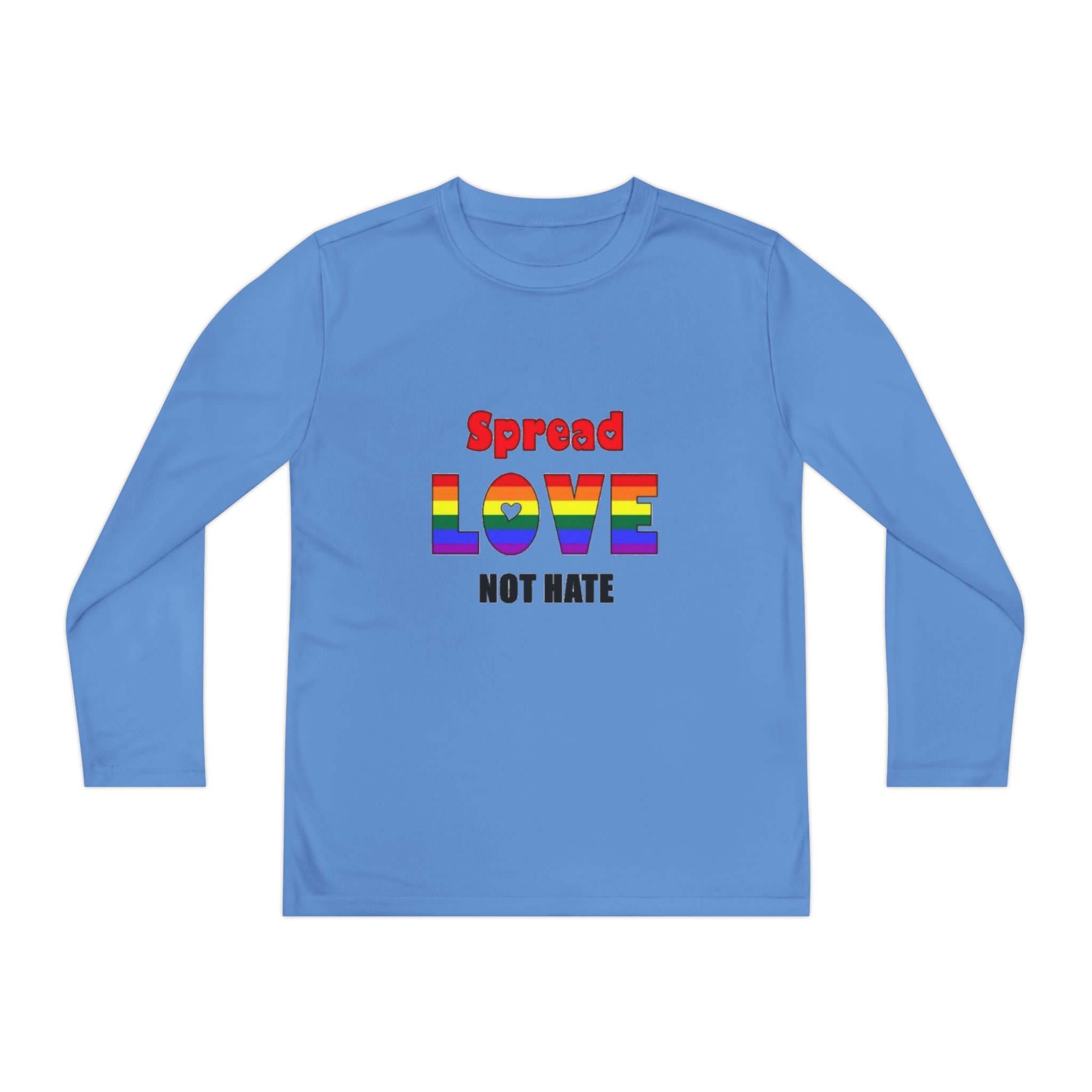 Spread Love Not Hate Youth Long Sleeve Competitor T-Shirt