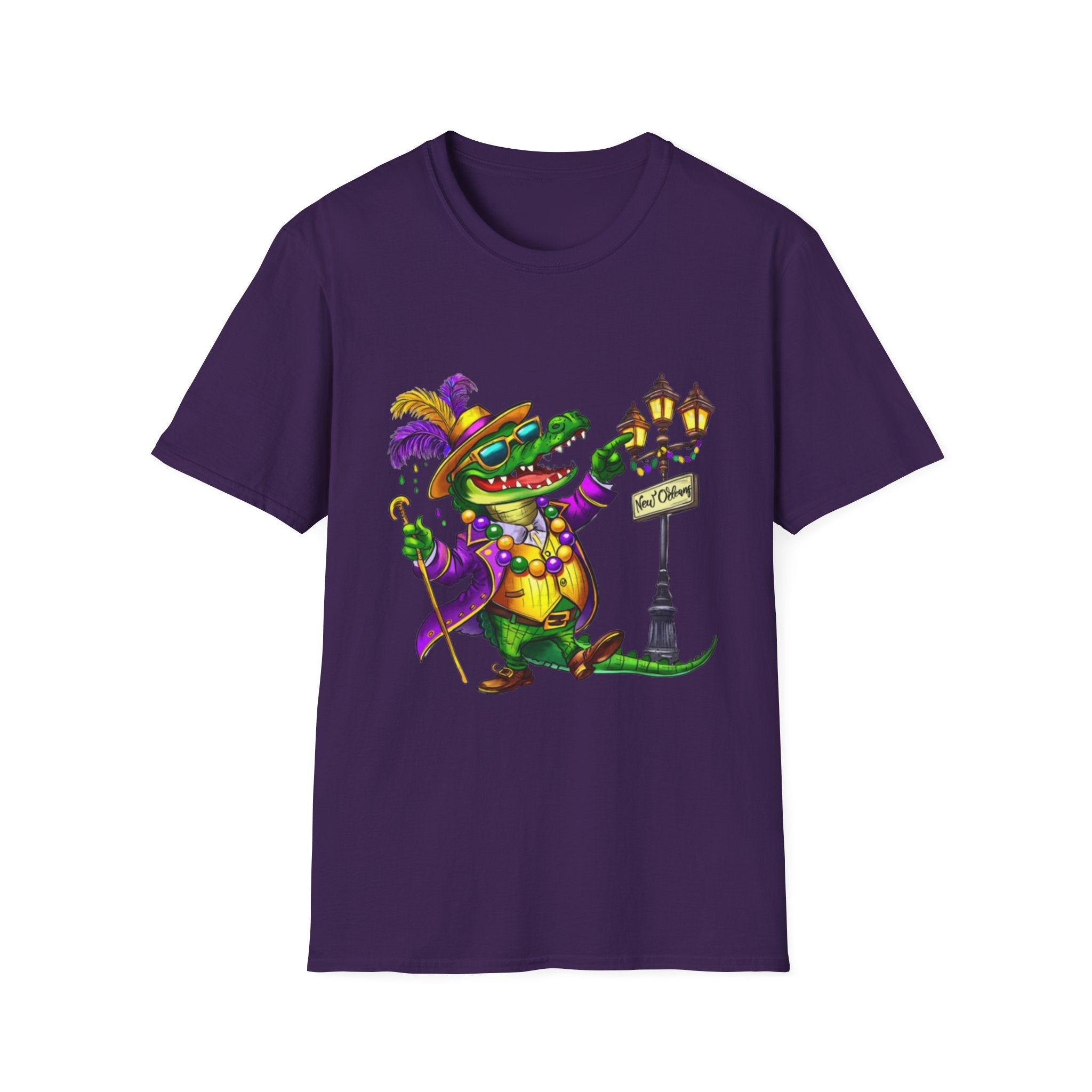 Mardi Gras Gator Unisex Softstyle T-Shirt