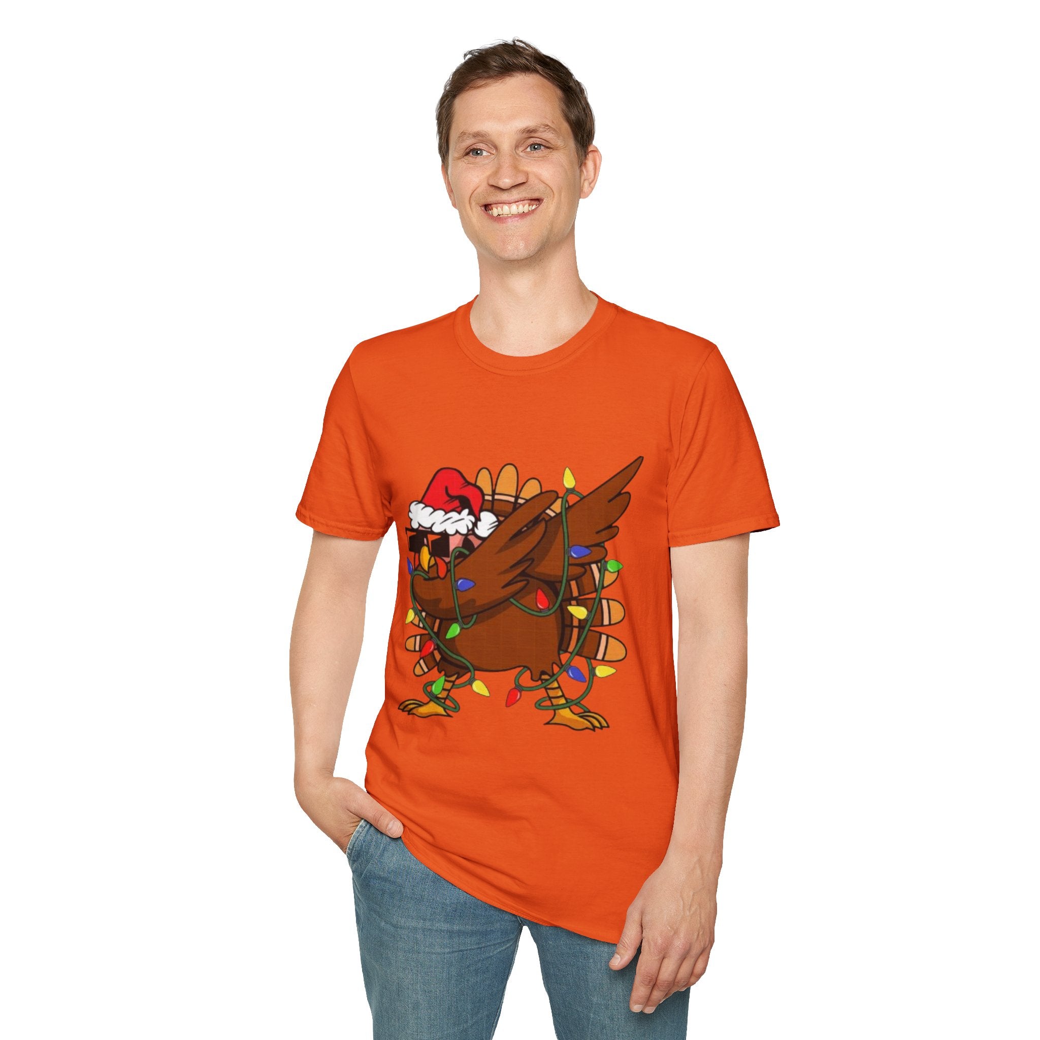 Dabbing Christmas Turkey Unisex Softstyle T-Shirt