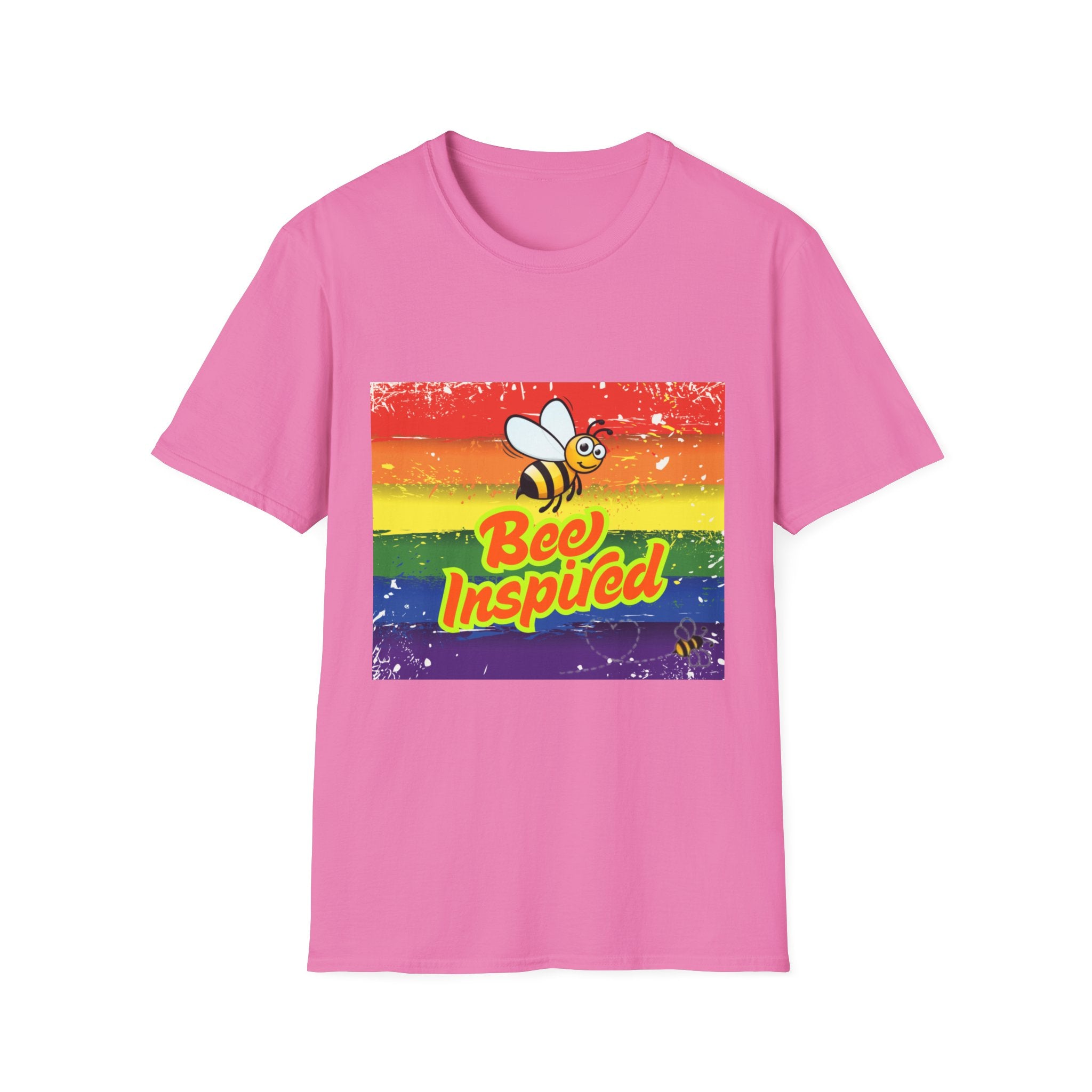 Bee Inspired Rainbow Unisex Softstyle T-Shirt