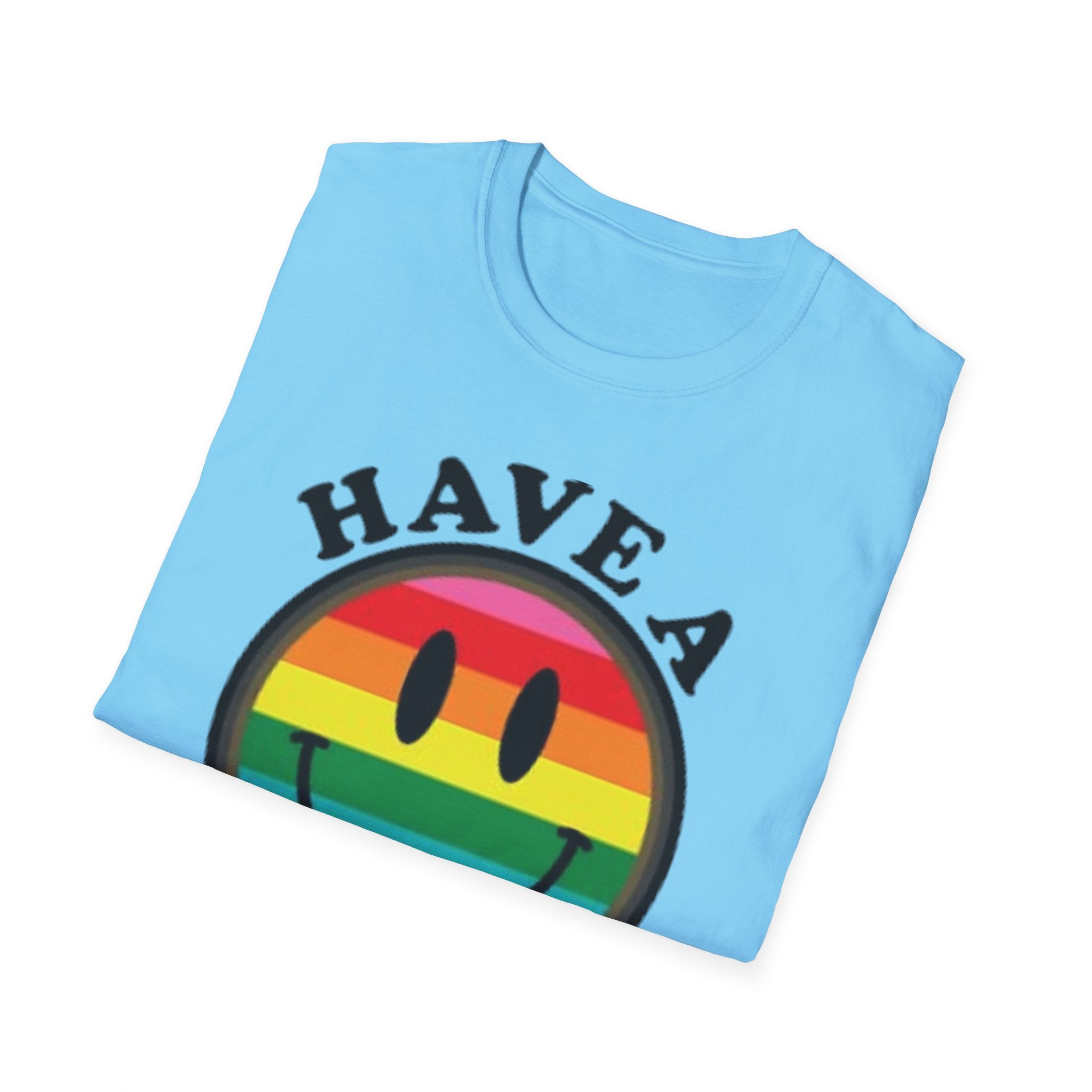 Have A Gay Day Rainbow Smile Unisex Softstyle T-Shirt