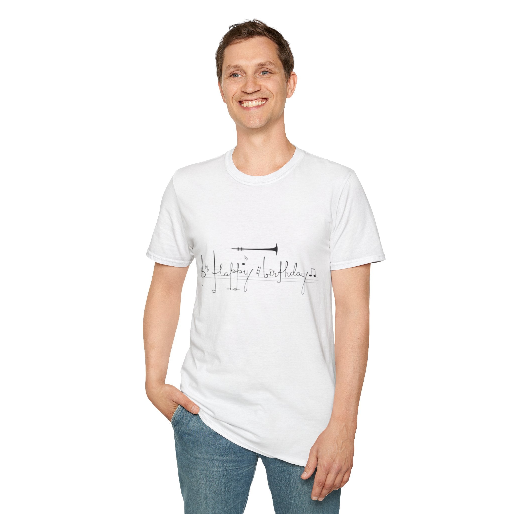 Music Note Birthday Unisex Softstyle T-Shirt-Personalize It!