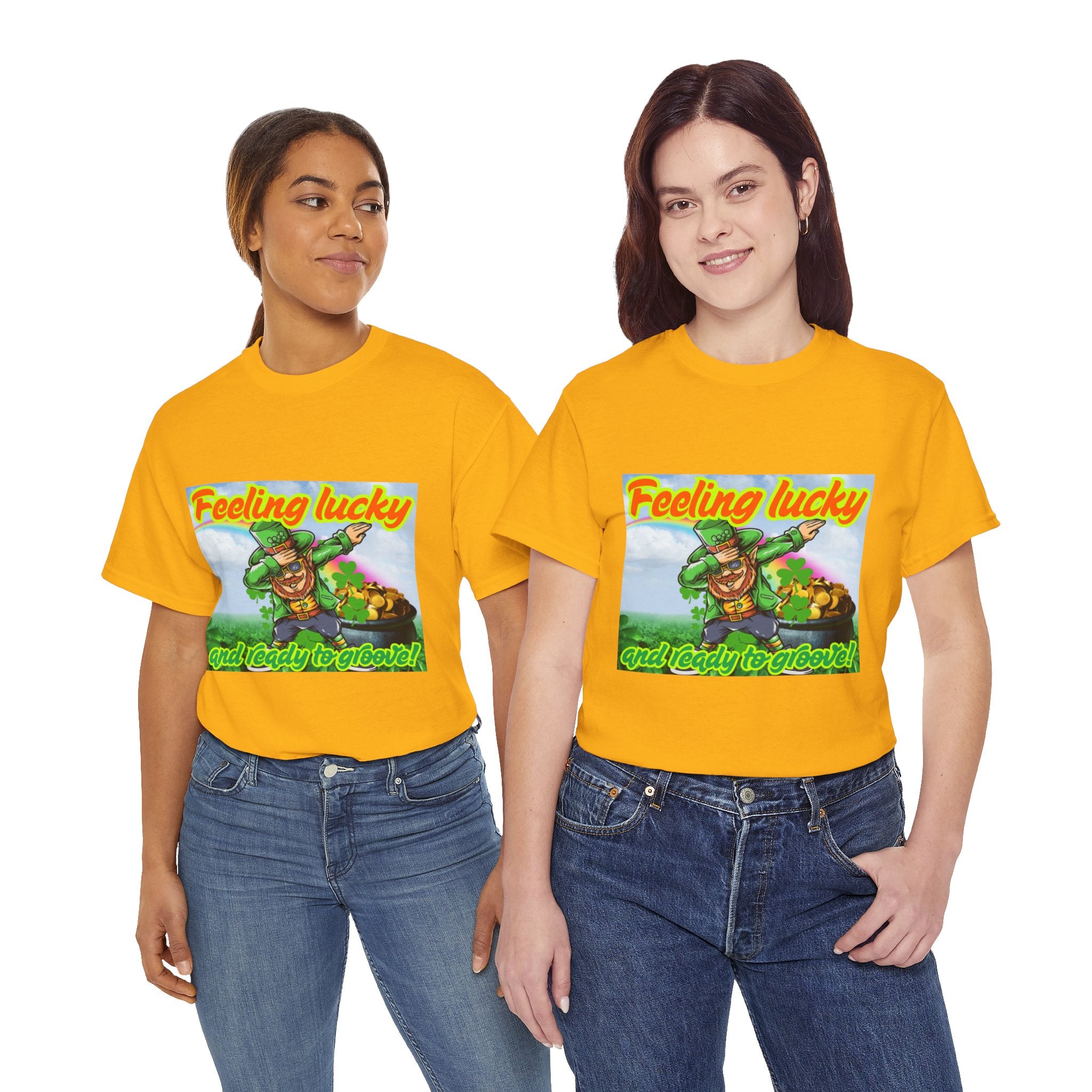 Feeling Lucky And Ready To Groove! Unisex Heavy Cotton T-Shirt