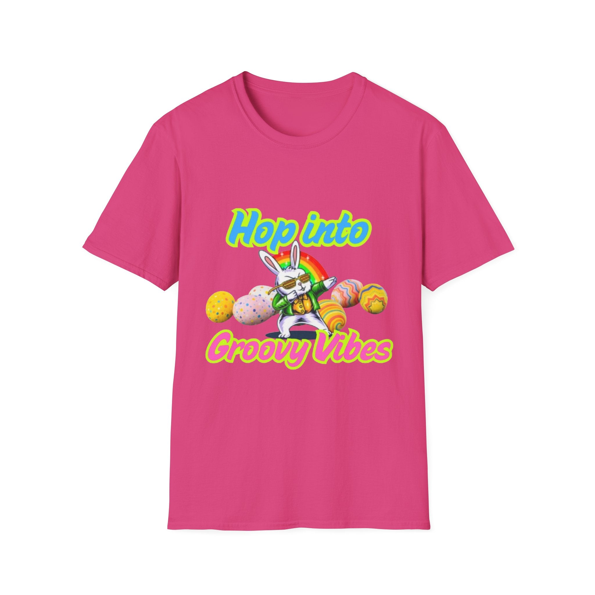 Hop Into Groovy Vibes Bunny Unisex Softstyle T-Shirt