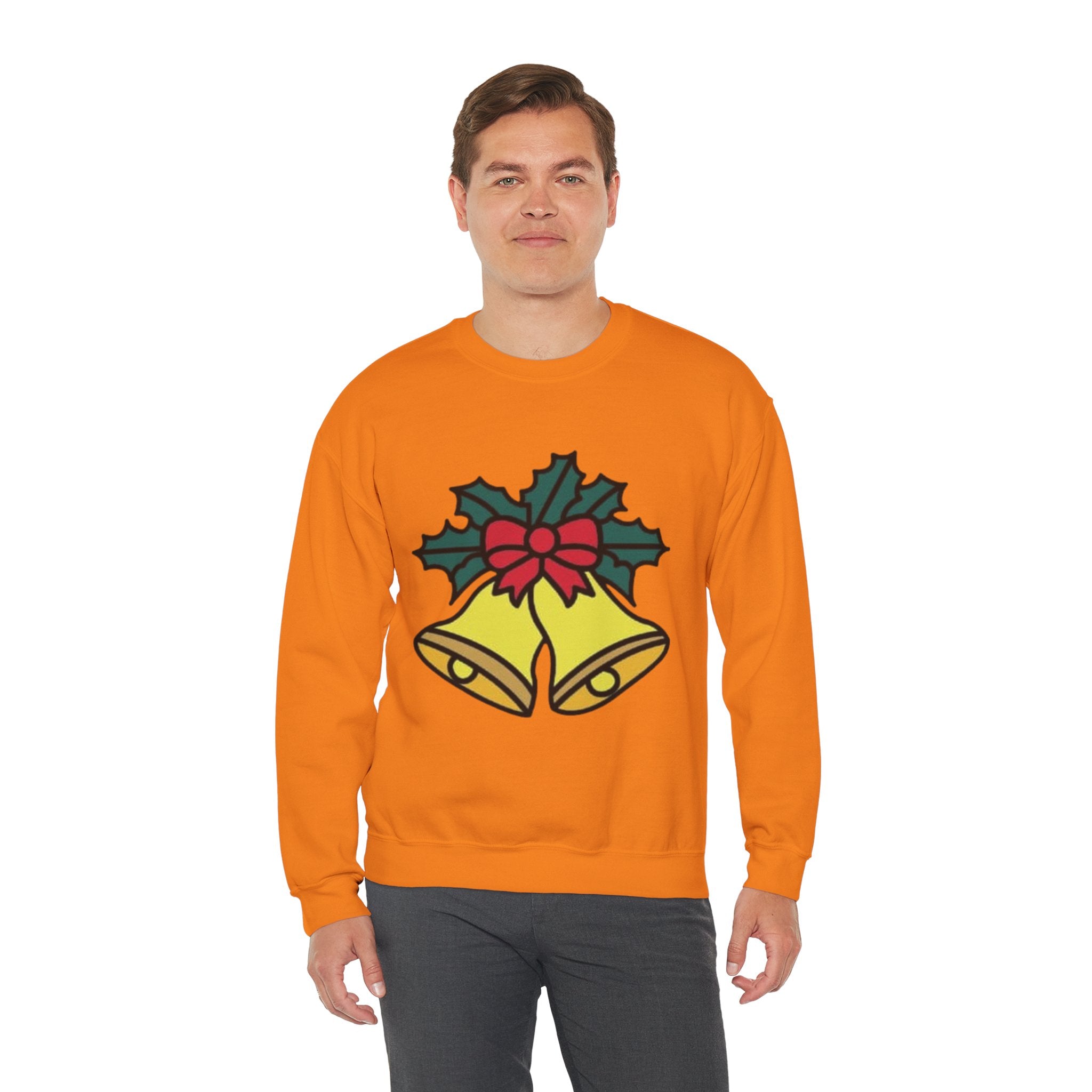 Festive Holiday Bells & Holly Unisex Heavy Blend™ Crewneck Sweatshirt