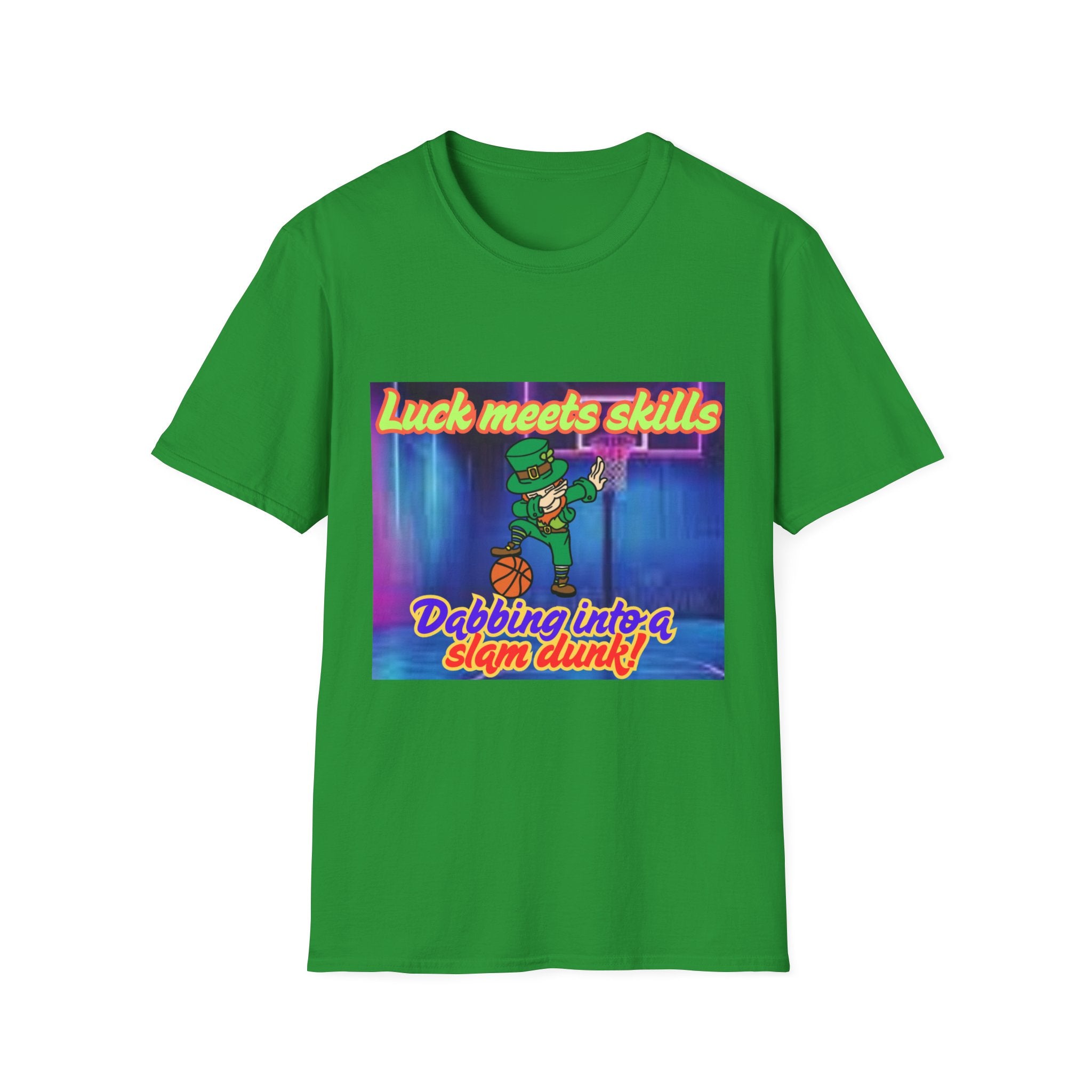 Luck Meets Skills Dabbing Into A Slam Dunk! Unisex Softstyle T-Shirt