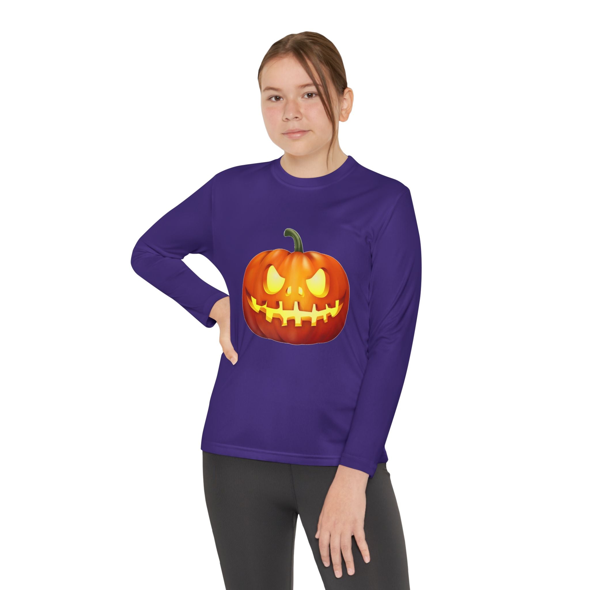 Halloween Pumpkin Youth Long Sleeve Competitor T-Shirt