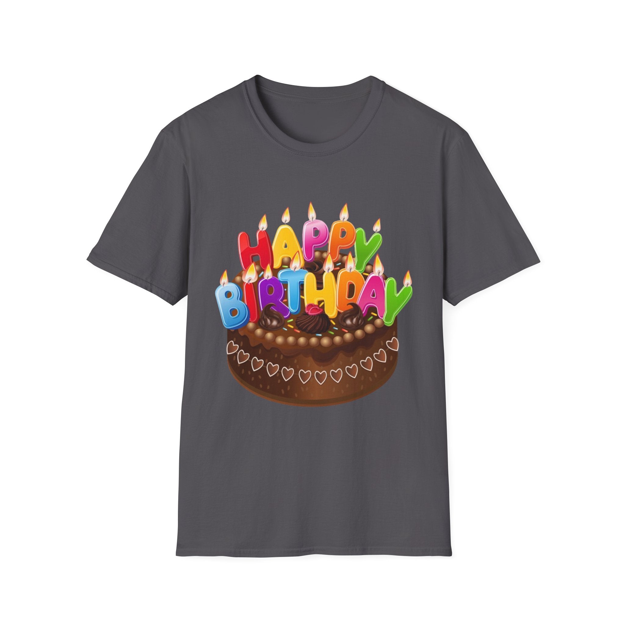 Happy Birthday Cake Unisex Softstyle T-Shirt Personalize It!