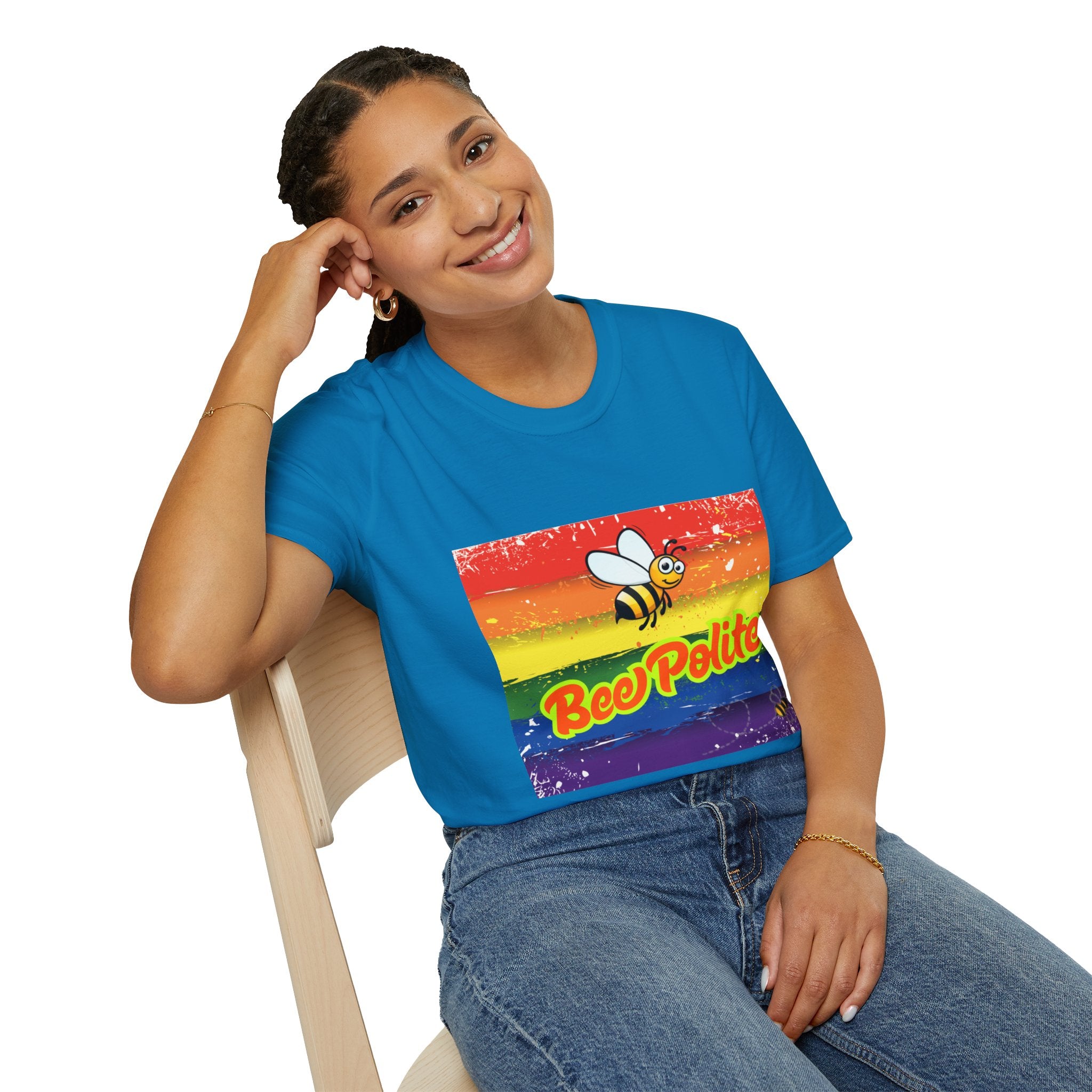 Bee Polite Rainbow Unisex Softstyle T-Shirt