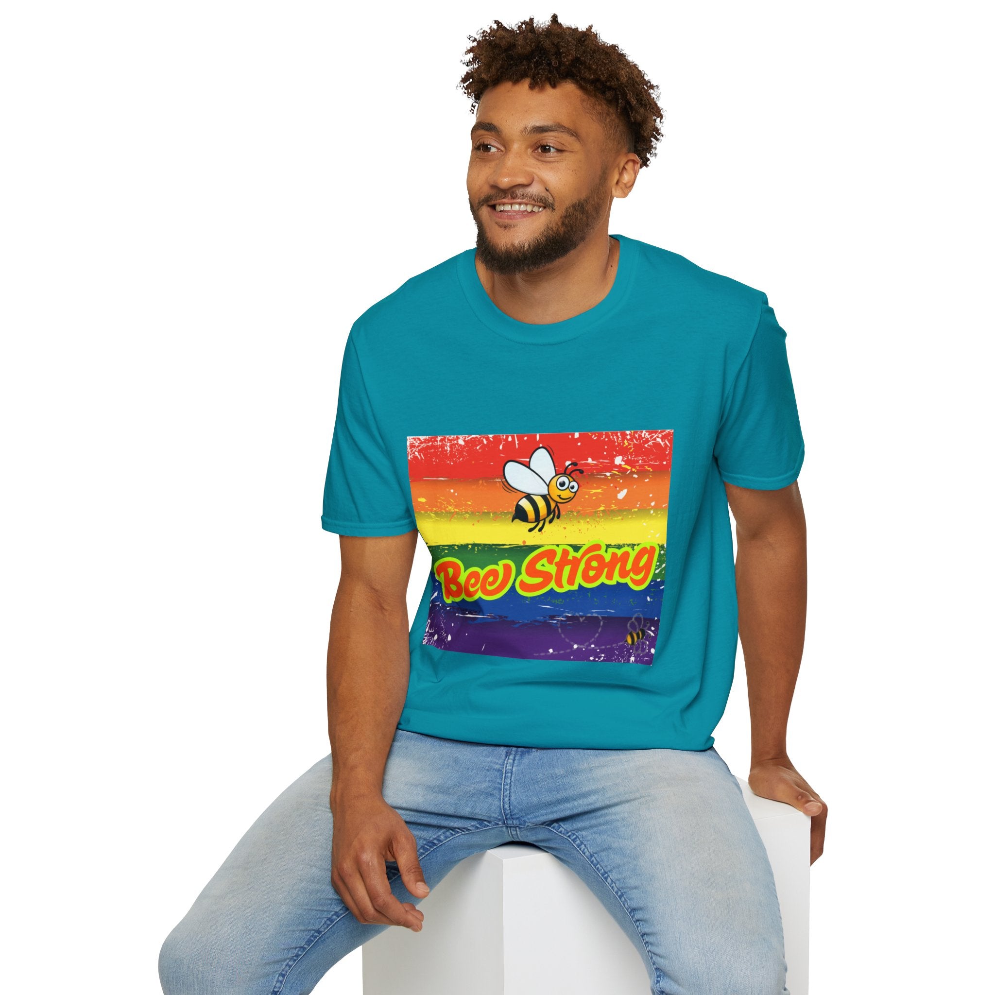 Bee Strong Rainbow Unisex Softstyle T-Shirt