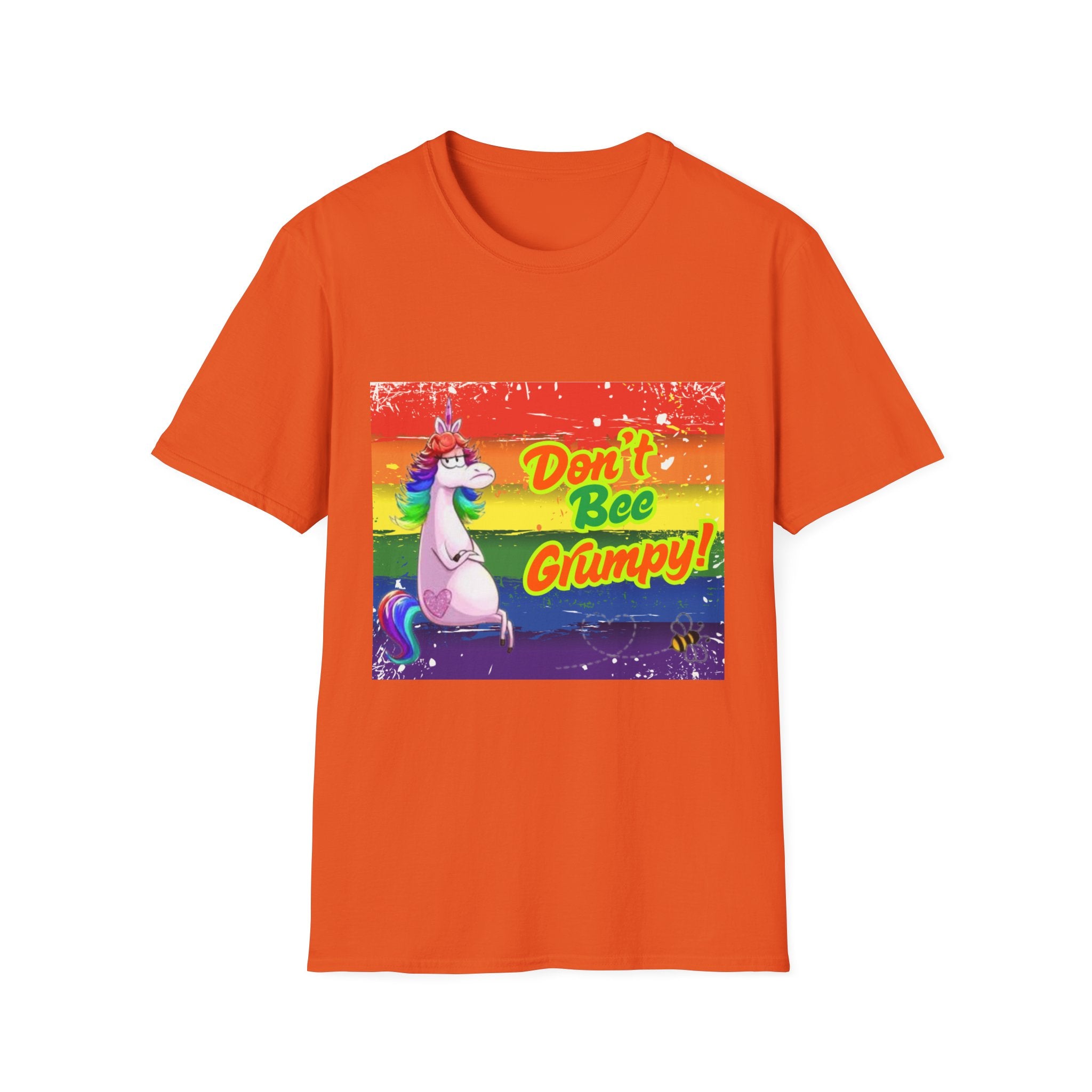 Don't Bee Grumpy Rainbow Unisex Softstyle T-Shirt