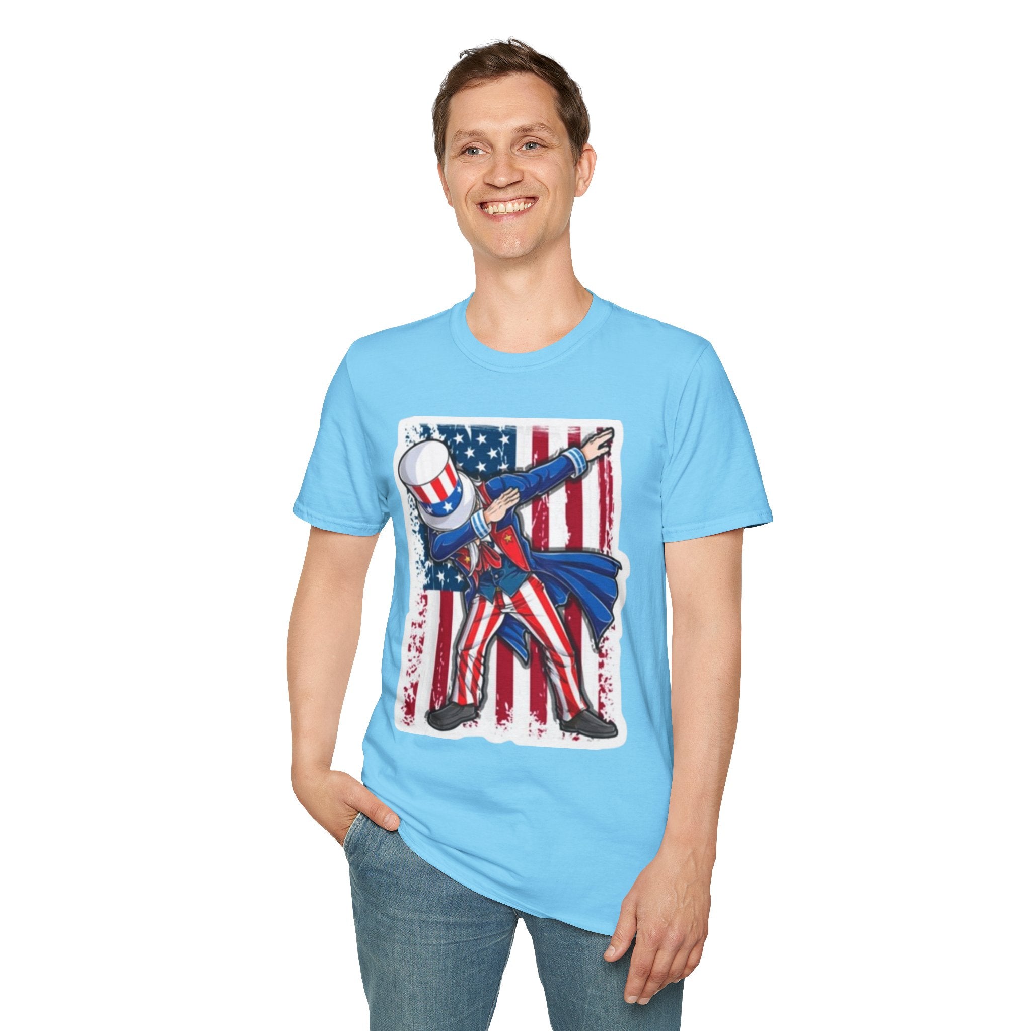 Patriotic Uncle Sam Dabbing Unisex Softstyle T-Shirt