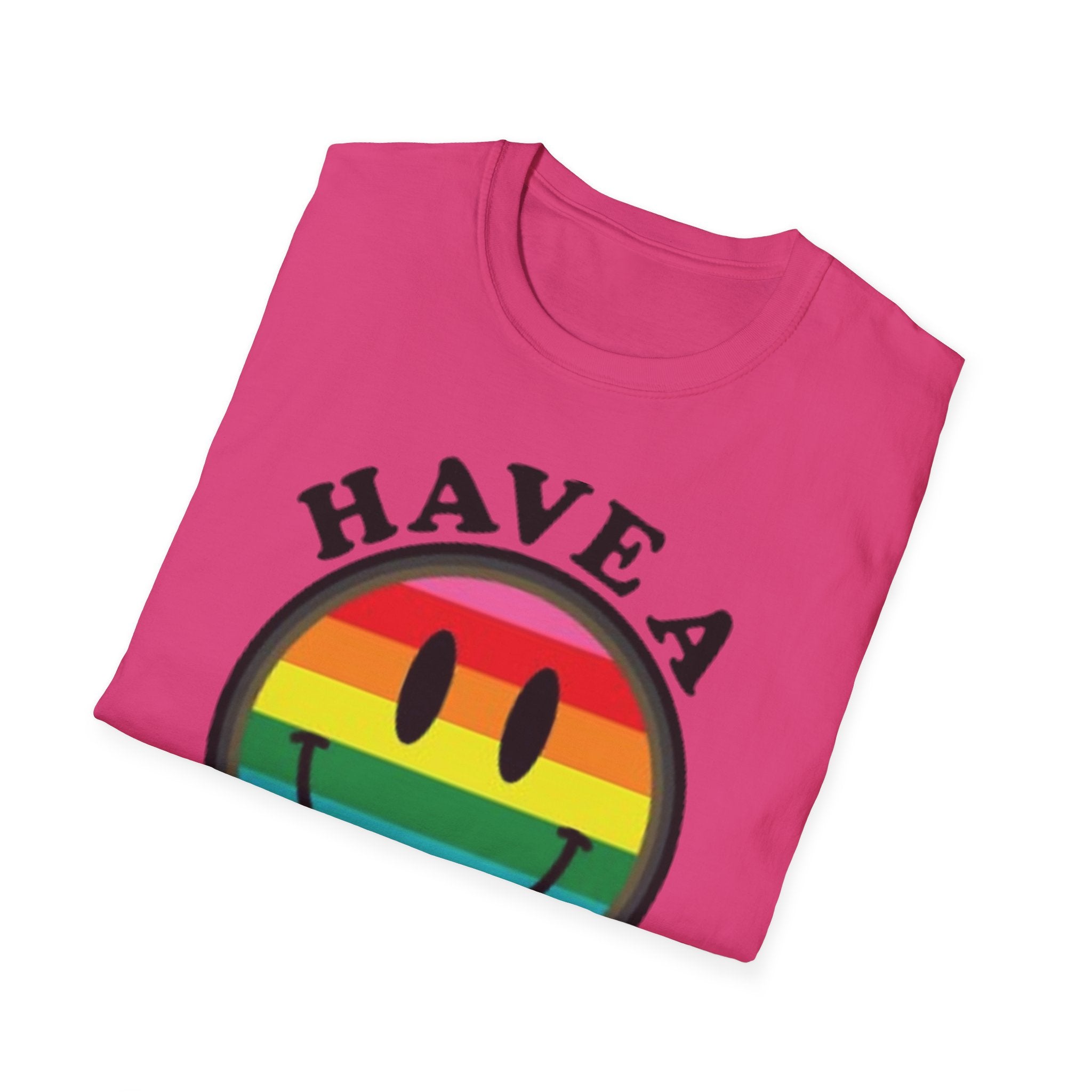 Have A Gay Day Rainbow Smile Unisex Softstyle T-Shirt