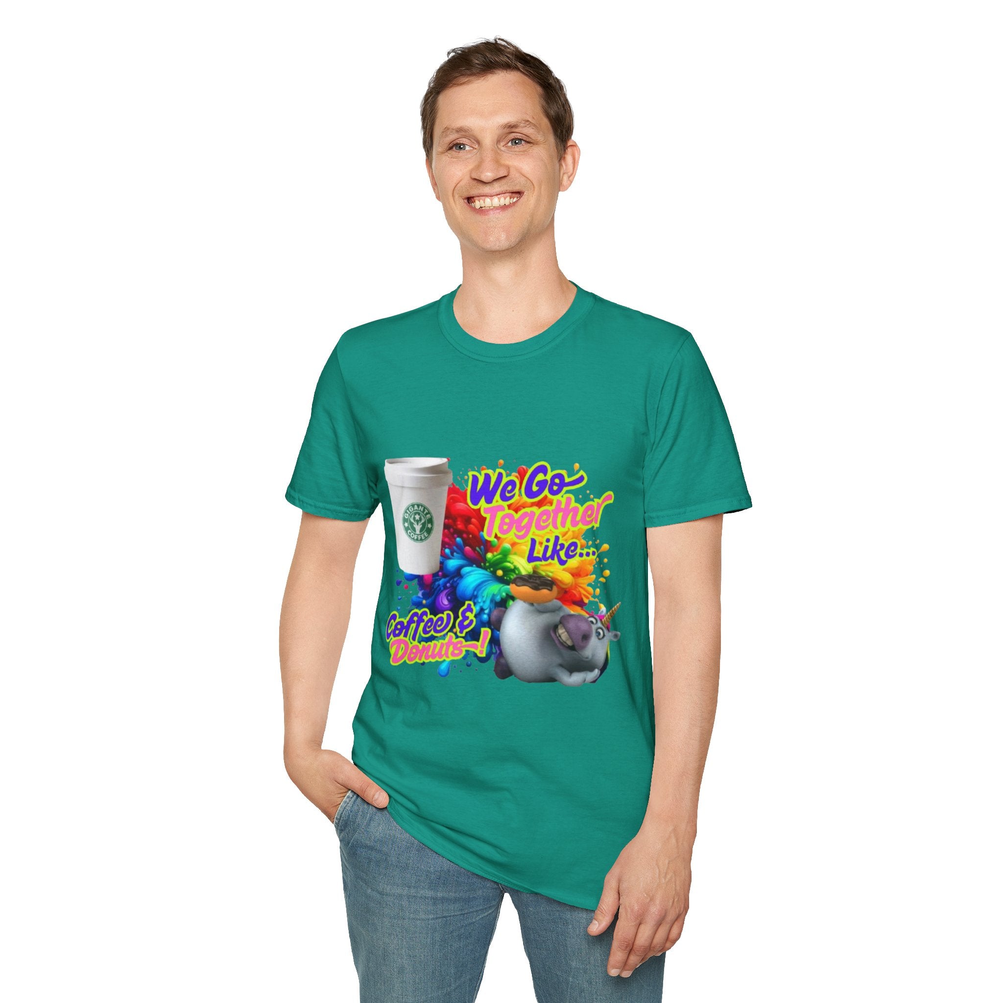 We Go Together Like Coffee & Donuts Unisex Softstyle T-Shirt