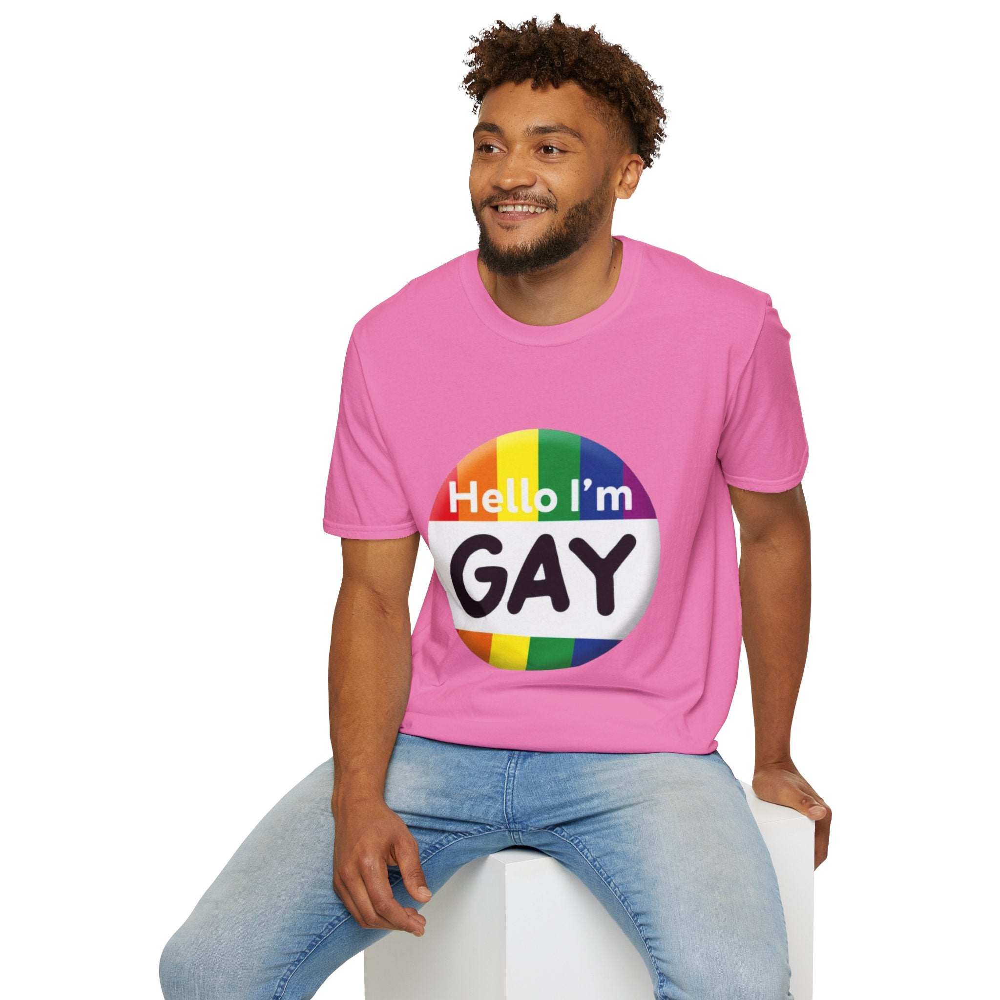 Hello I'm Gay Unisex Softstyle T-Shirt