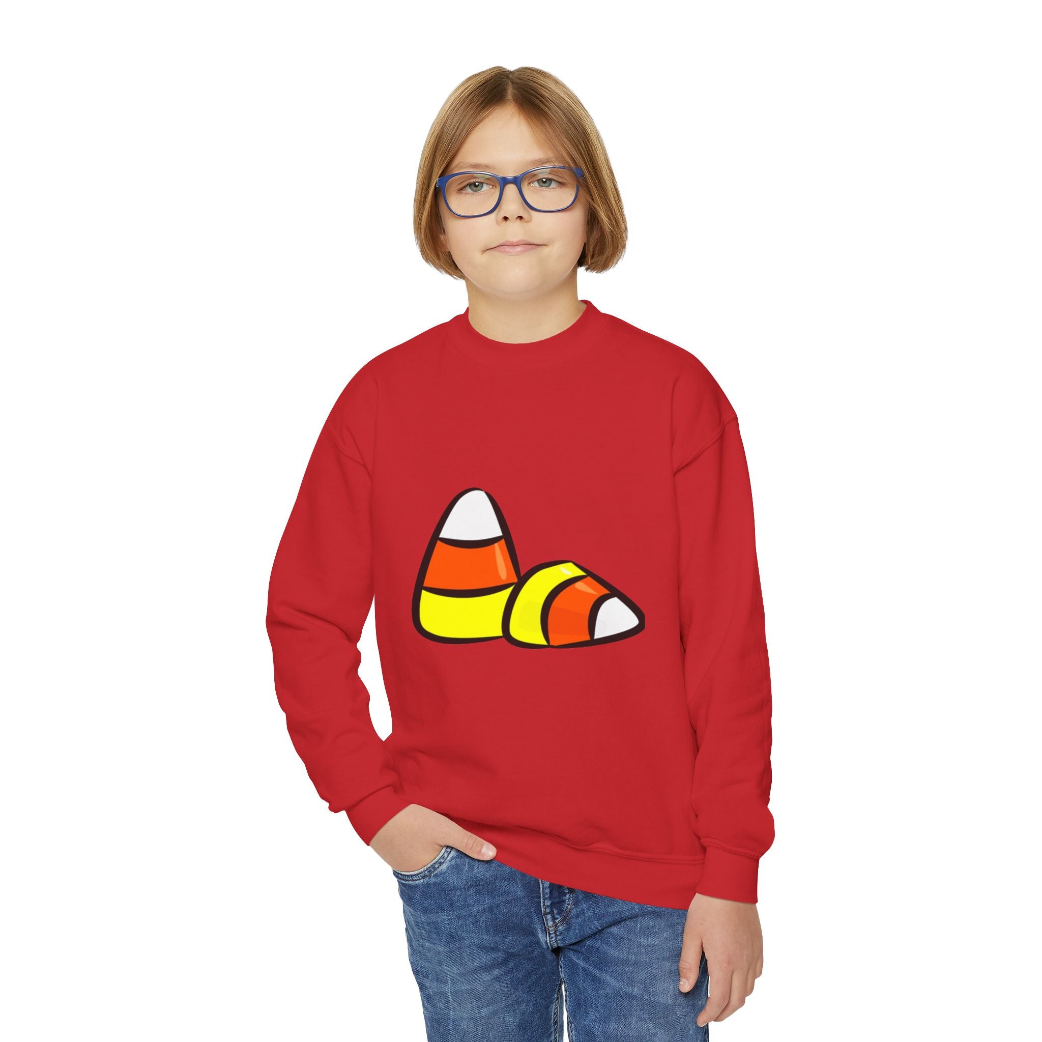 Halloween Candy Corn Youth Crewneck Sweatshirt