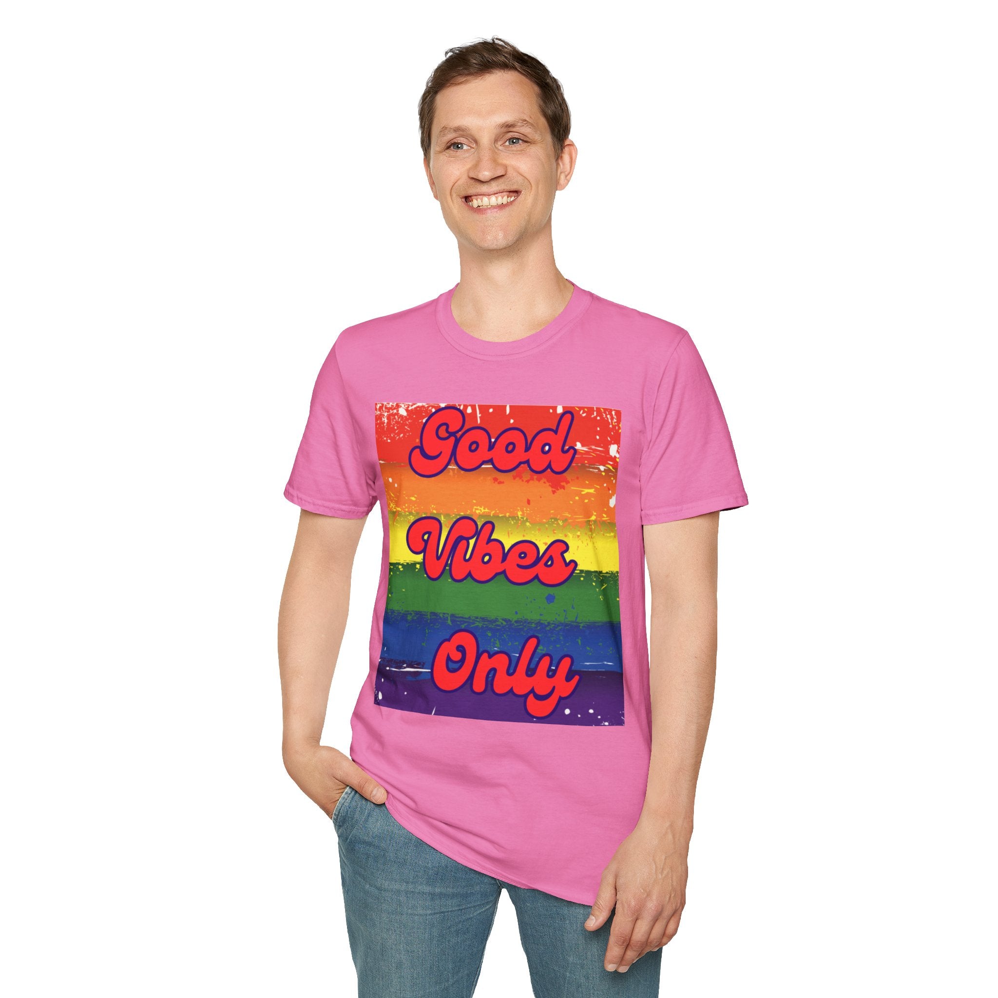 Good Vibes Only Red Unisex Softstyle T-Shirt