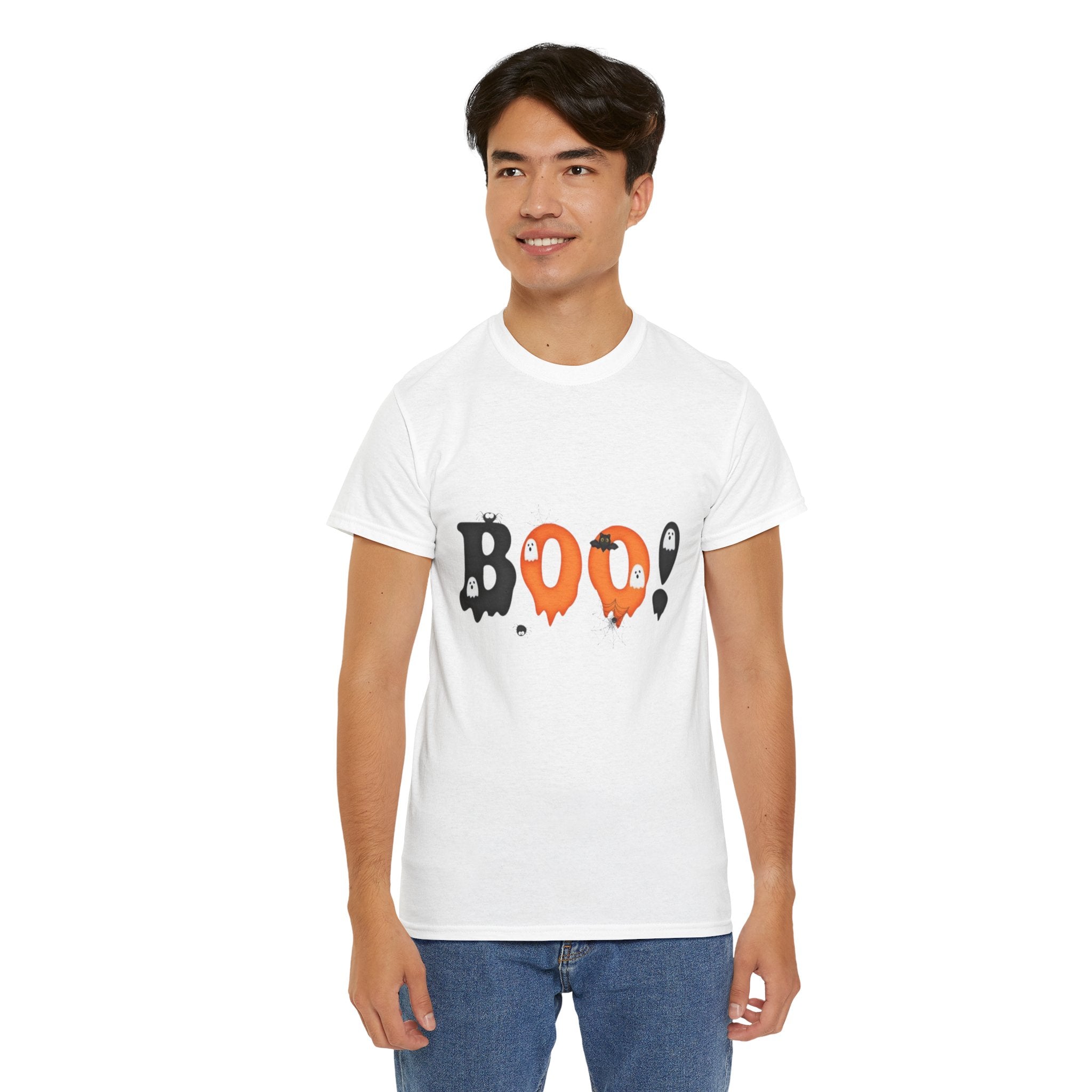 Halloween BOO! Unisex Short Sleeve Heavy Cotton T-Shirt