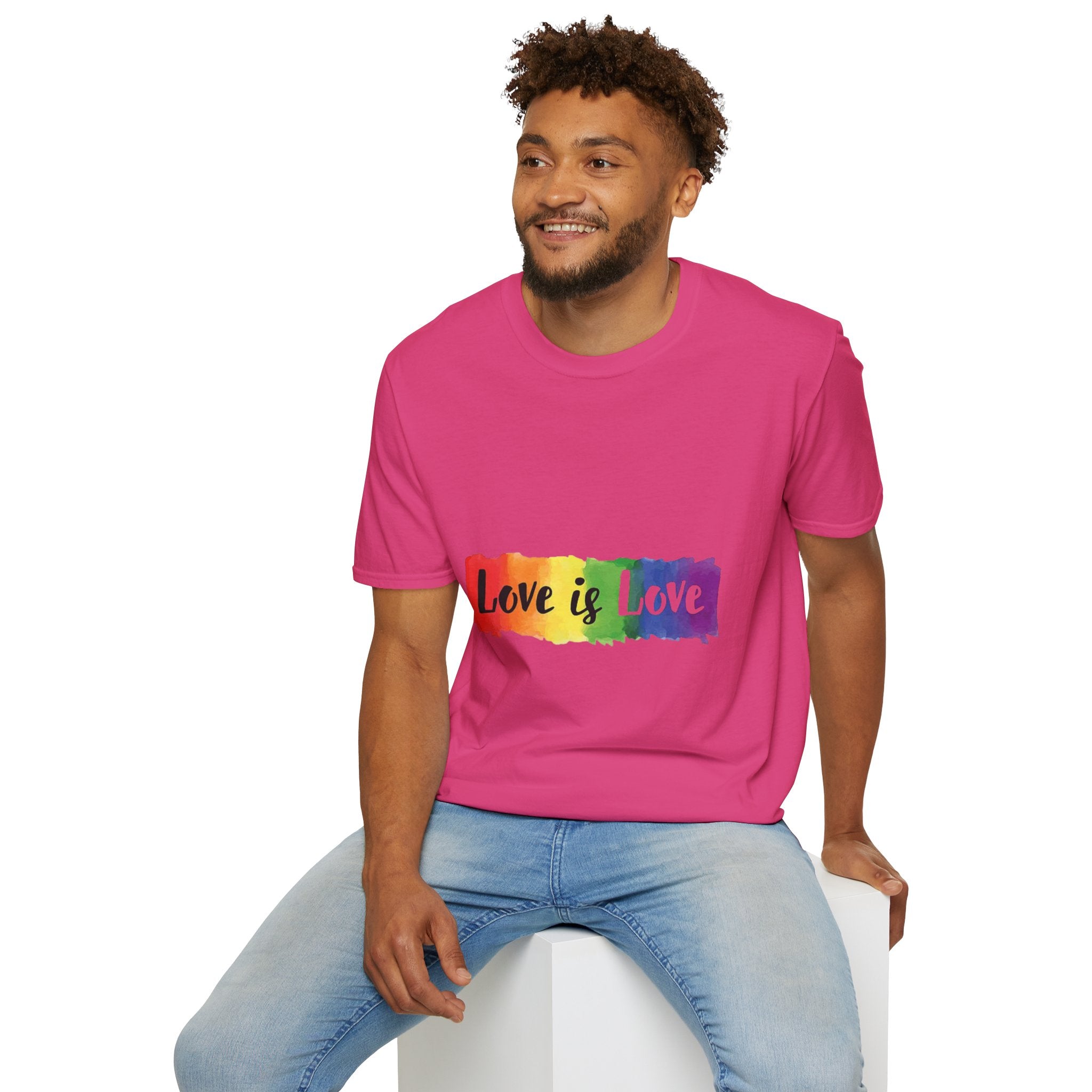 Rainbow Love is Love Unisex Softstyle T-Shirt