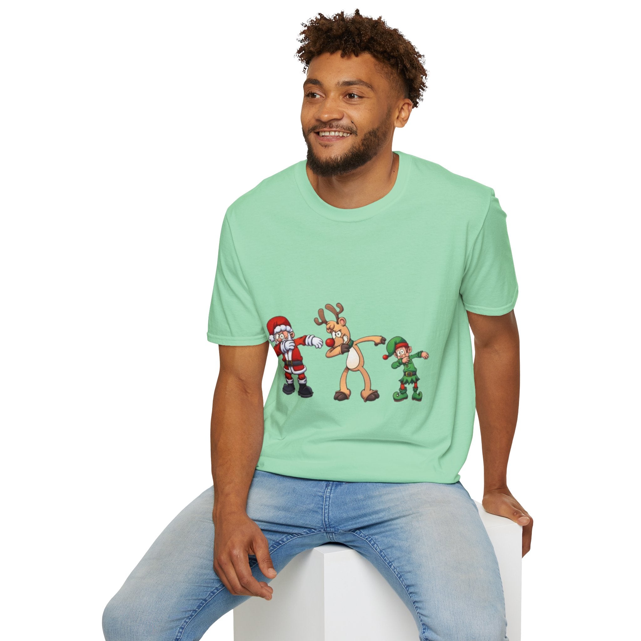 Dabbing Christmas Unisex Softstyle T-Shirt