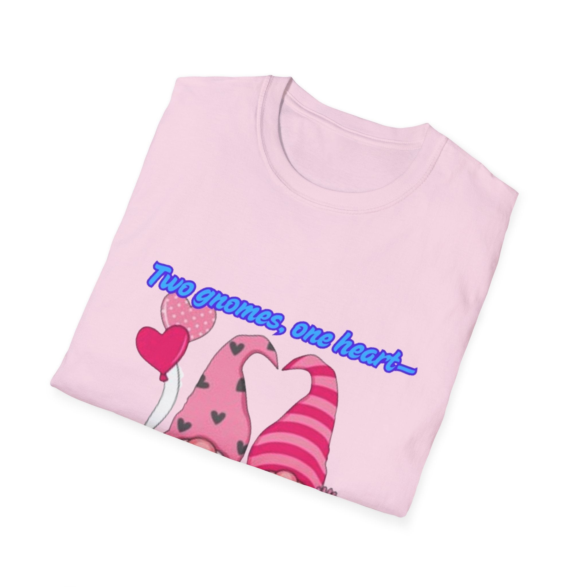 Two Gnomes, One Heart- Let's Make Love Grow Wild Unisex Softstyle T-Shirt
