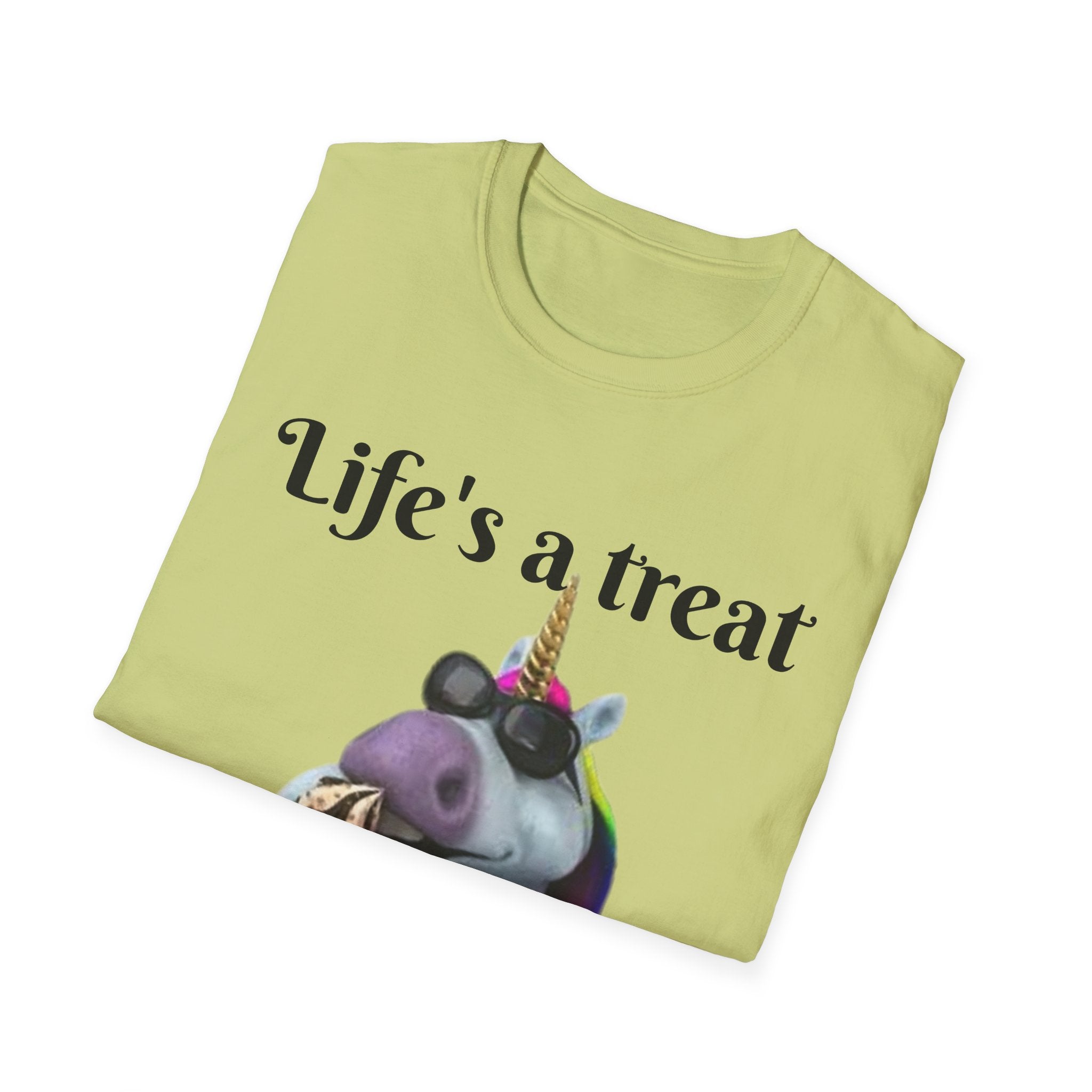 Life's A Treat Unicorn Unisex Softstyle T-Shirt