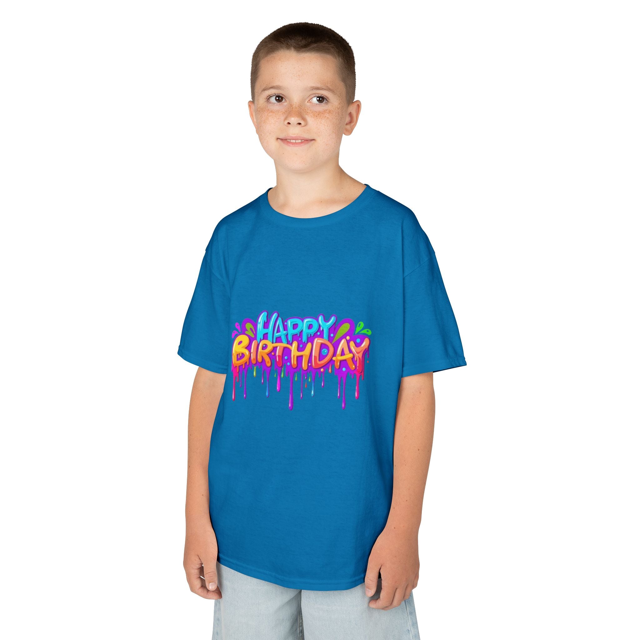 Happy Birthday Kids Heavy Cotton™ Short Sleeve T-Shirt Personalize It!
