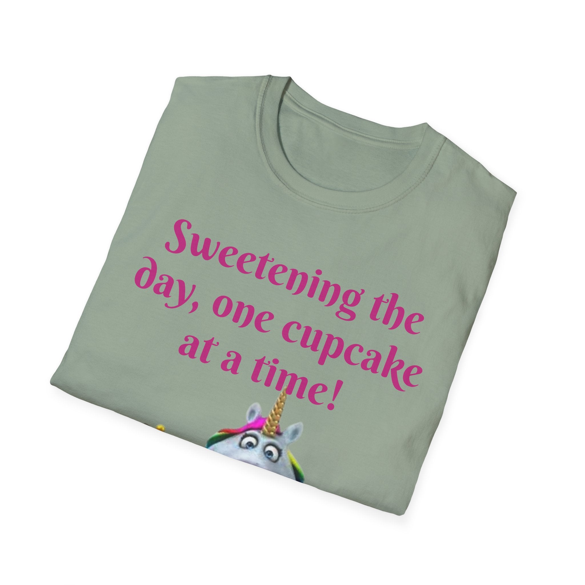 Sweetening The Day, One Cupcake At A Time! Unicorn Unisex Softstyle T-Shirt