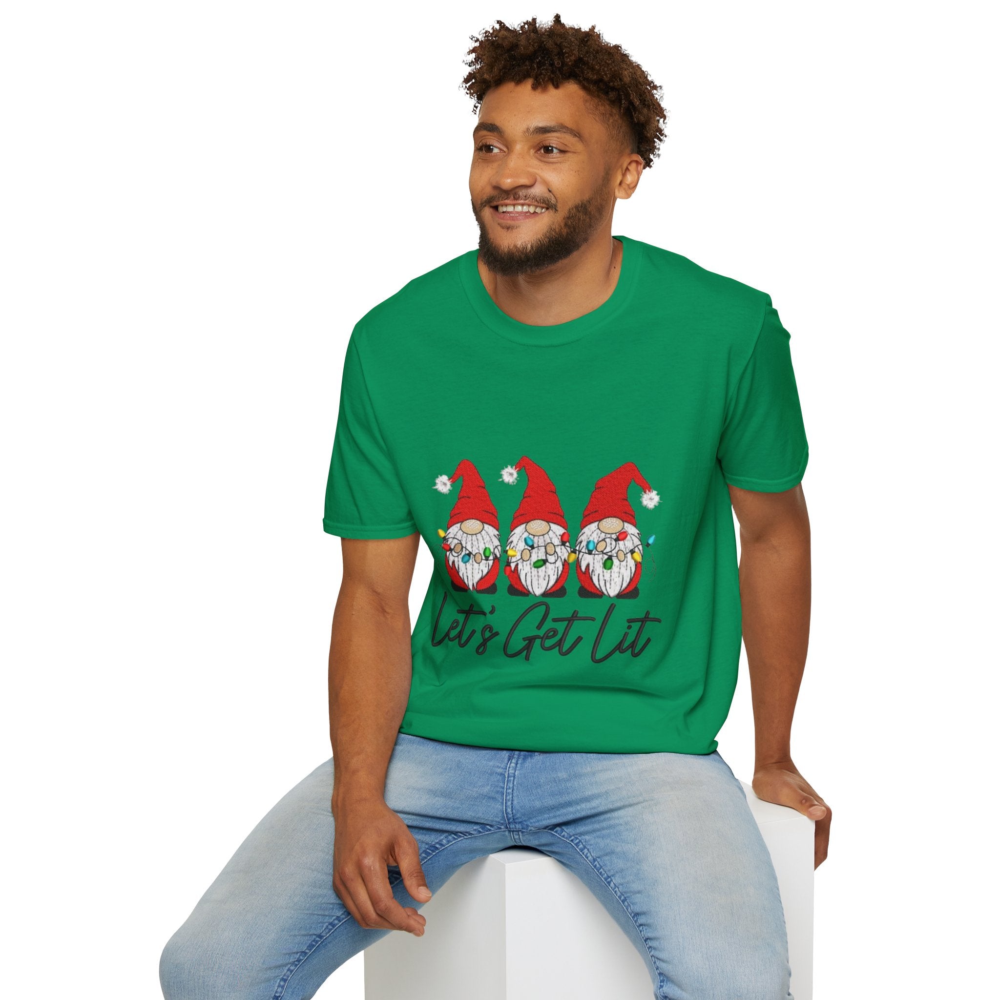Let's Get Lit Gnome Unisex Softstyle T-Shirt