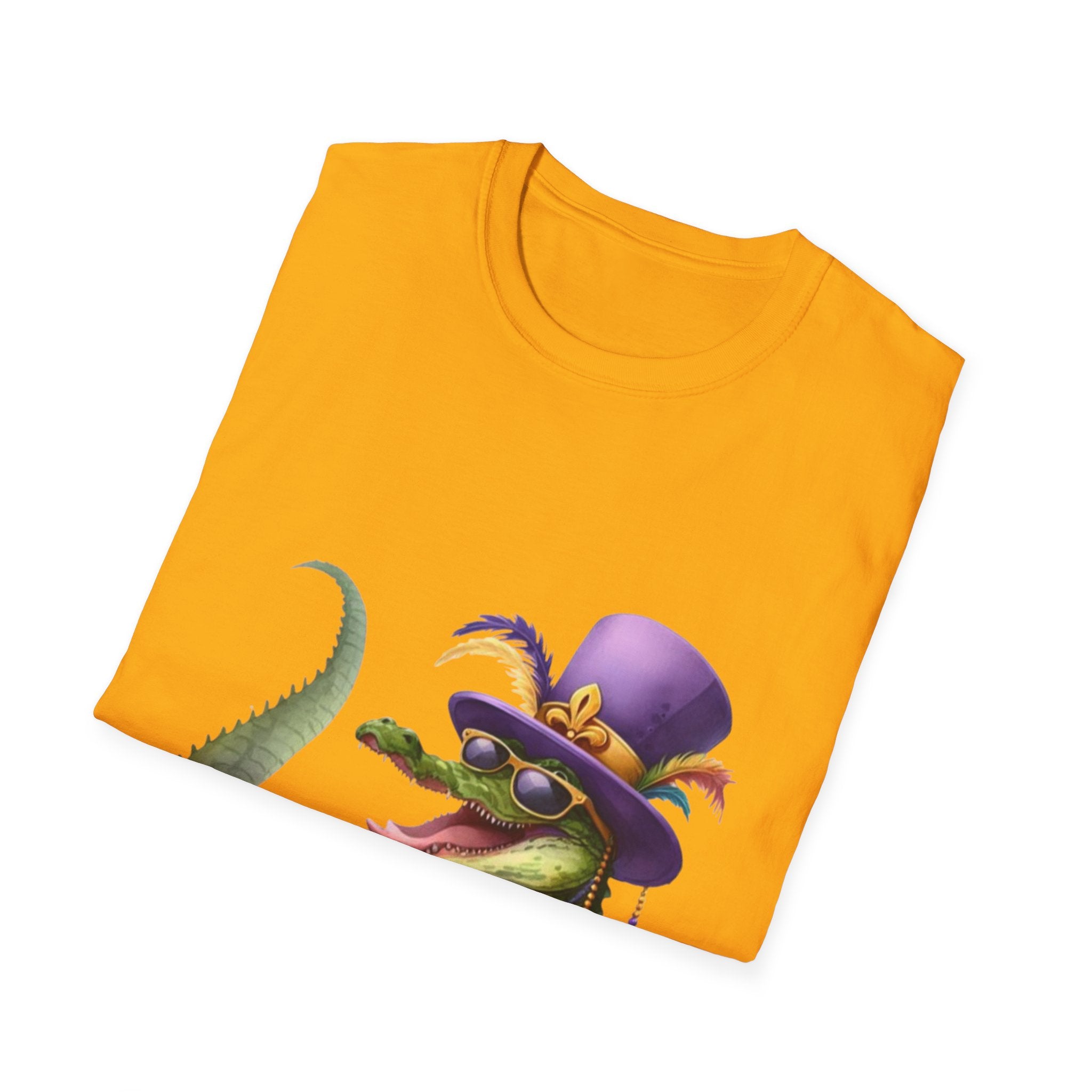 Mardi Gras Alligator Unisex Softstyle T-Shirt