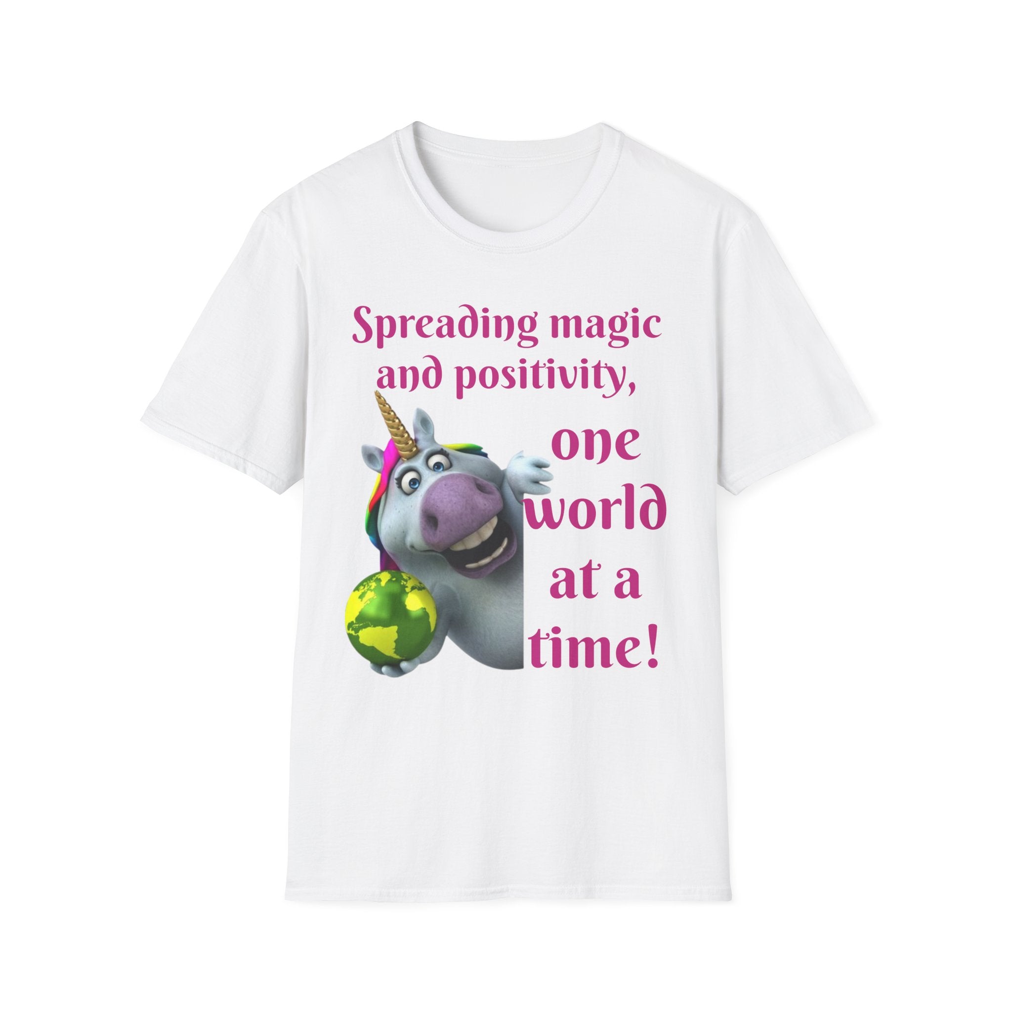 Spreading Magic And Positivity, One World At A Time! Unisex Softstyle T-Shirt