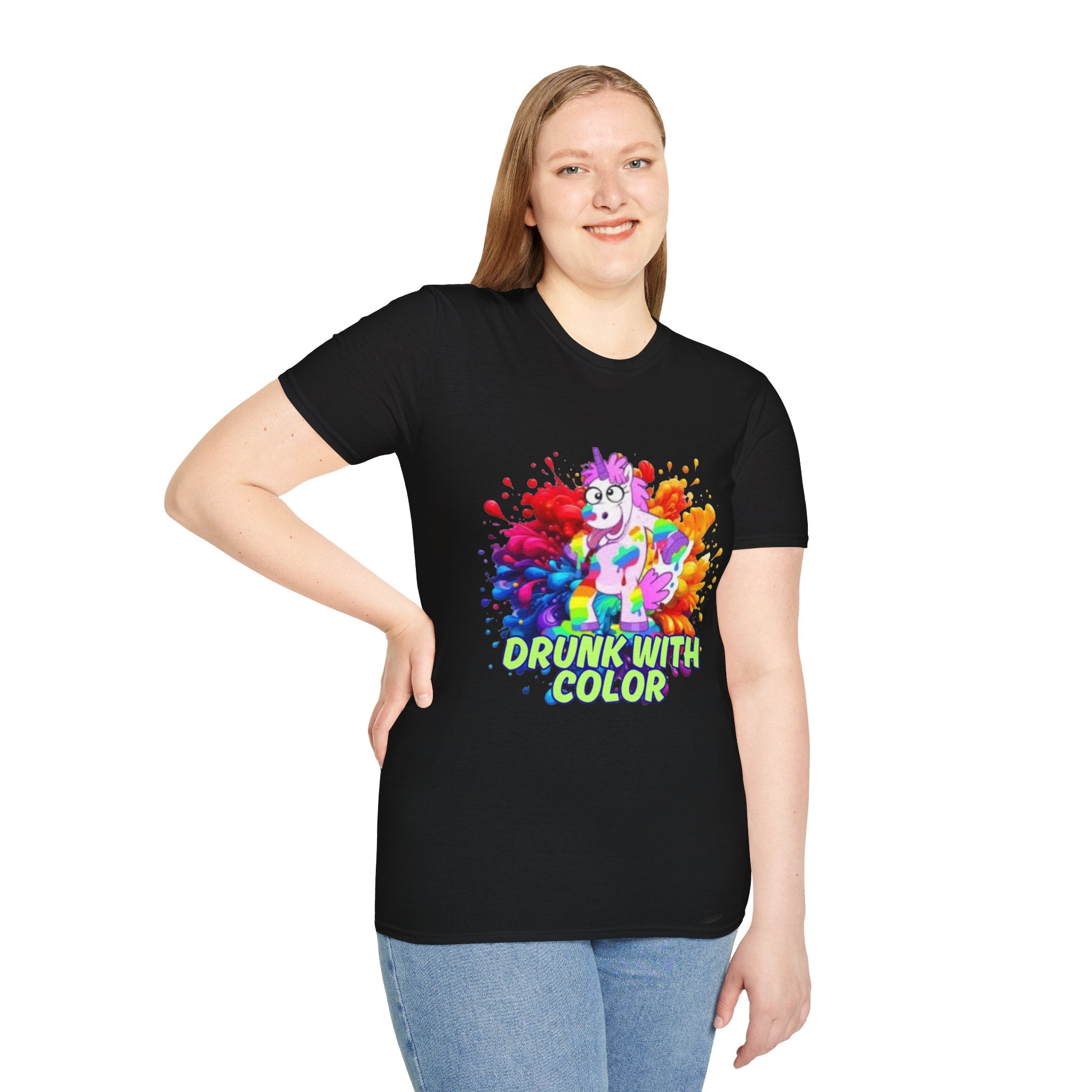 Drunk With Color Unicorn Unisex Softstyle T-Shirt