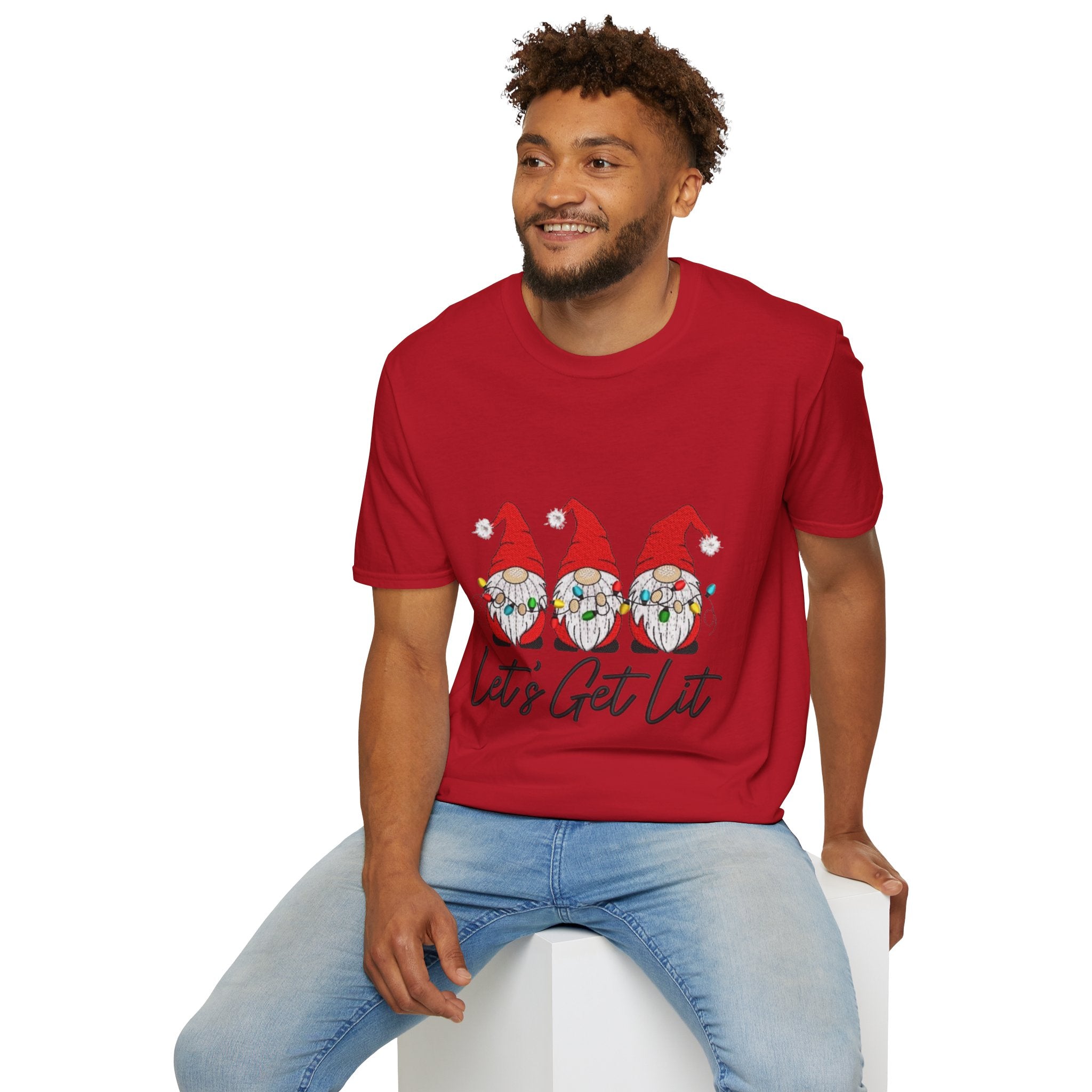 Let's Get Lit Gnome Unisex Softstyle T-Shirt