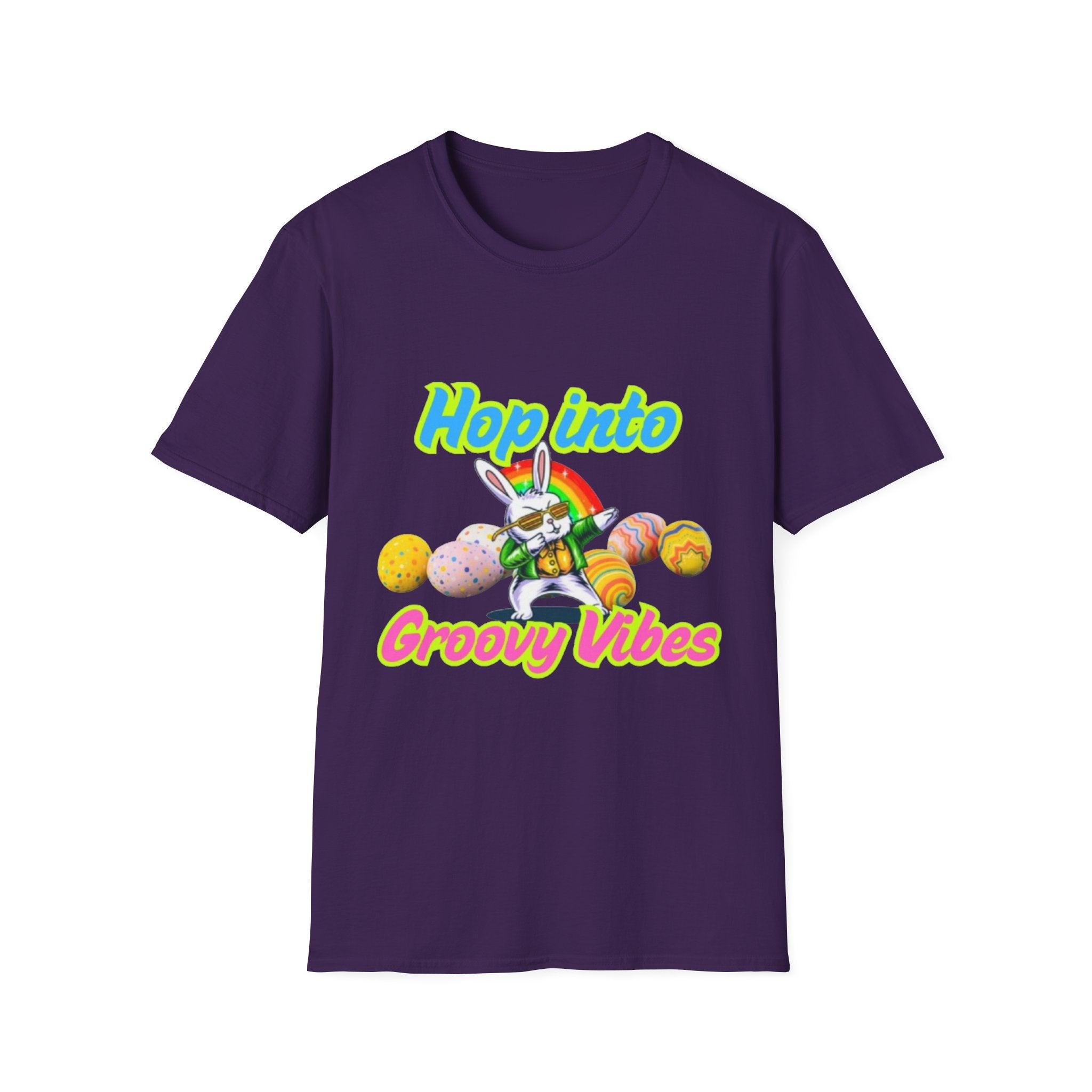 Hop Into Groovy Vibes Bunny Unisex Softstyle T-Shirt