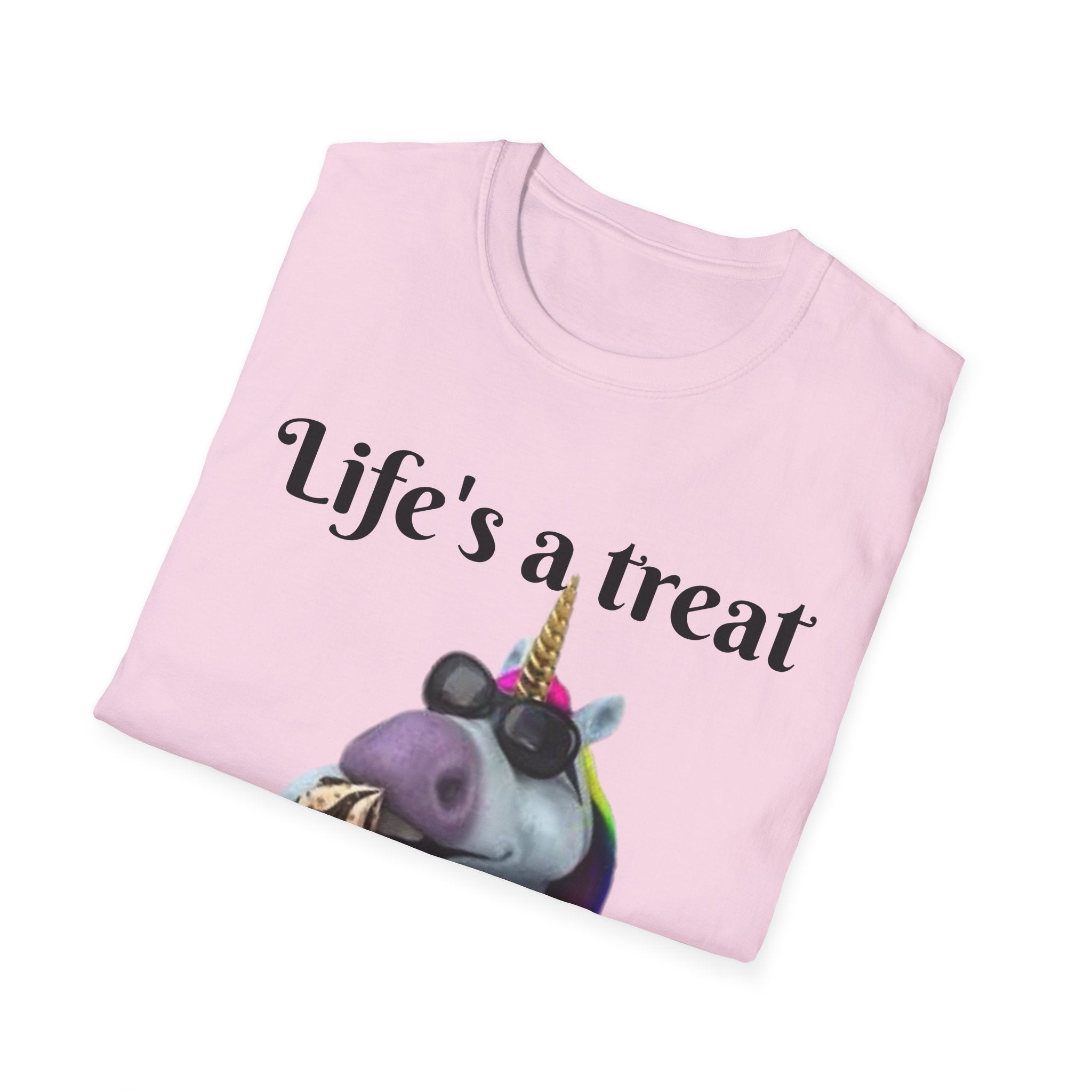 Life's A Treat Unicorn Unisex Softstyle T-Shirt