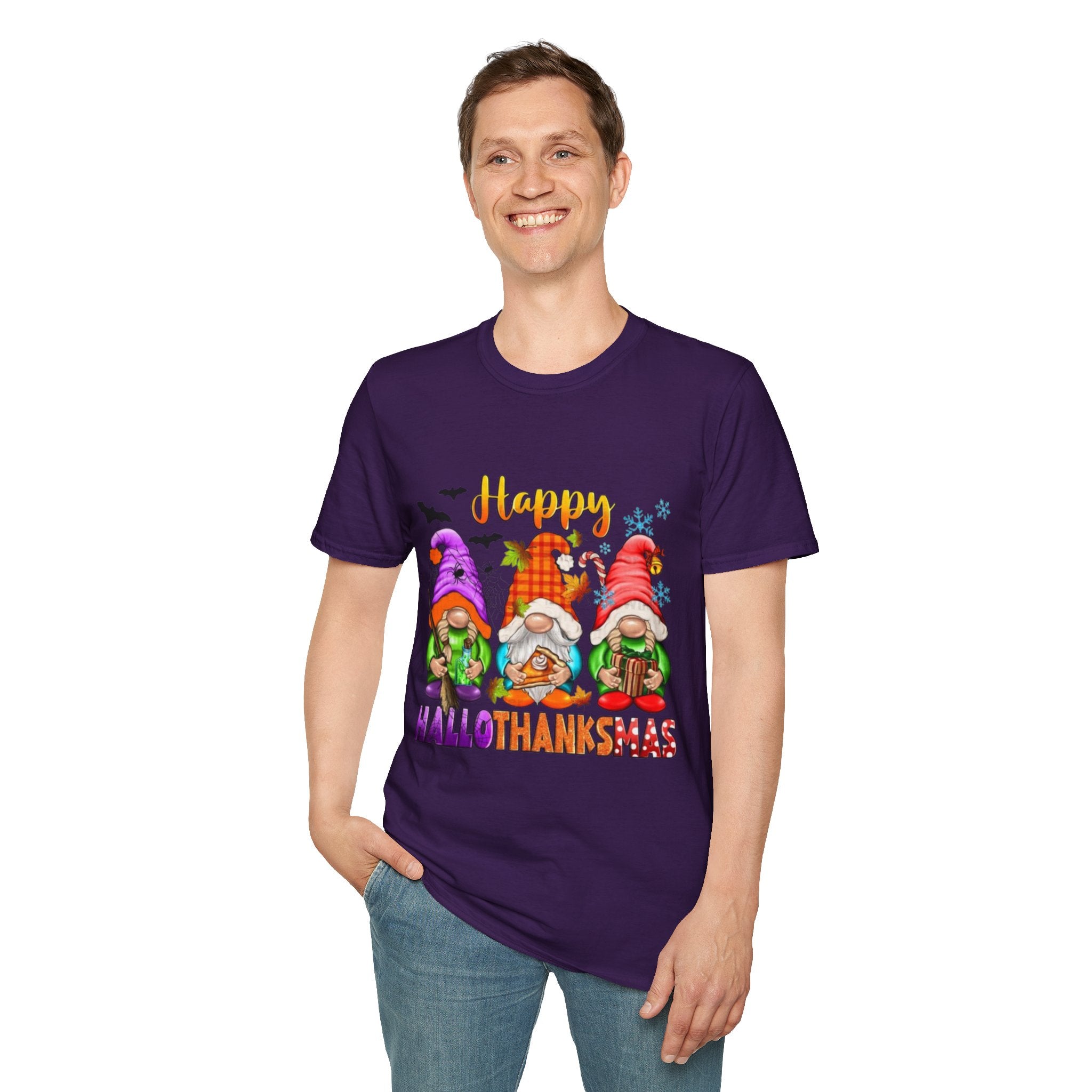 Happy Hallothanksmas Gnome Unisex Softstyle T-Shirt