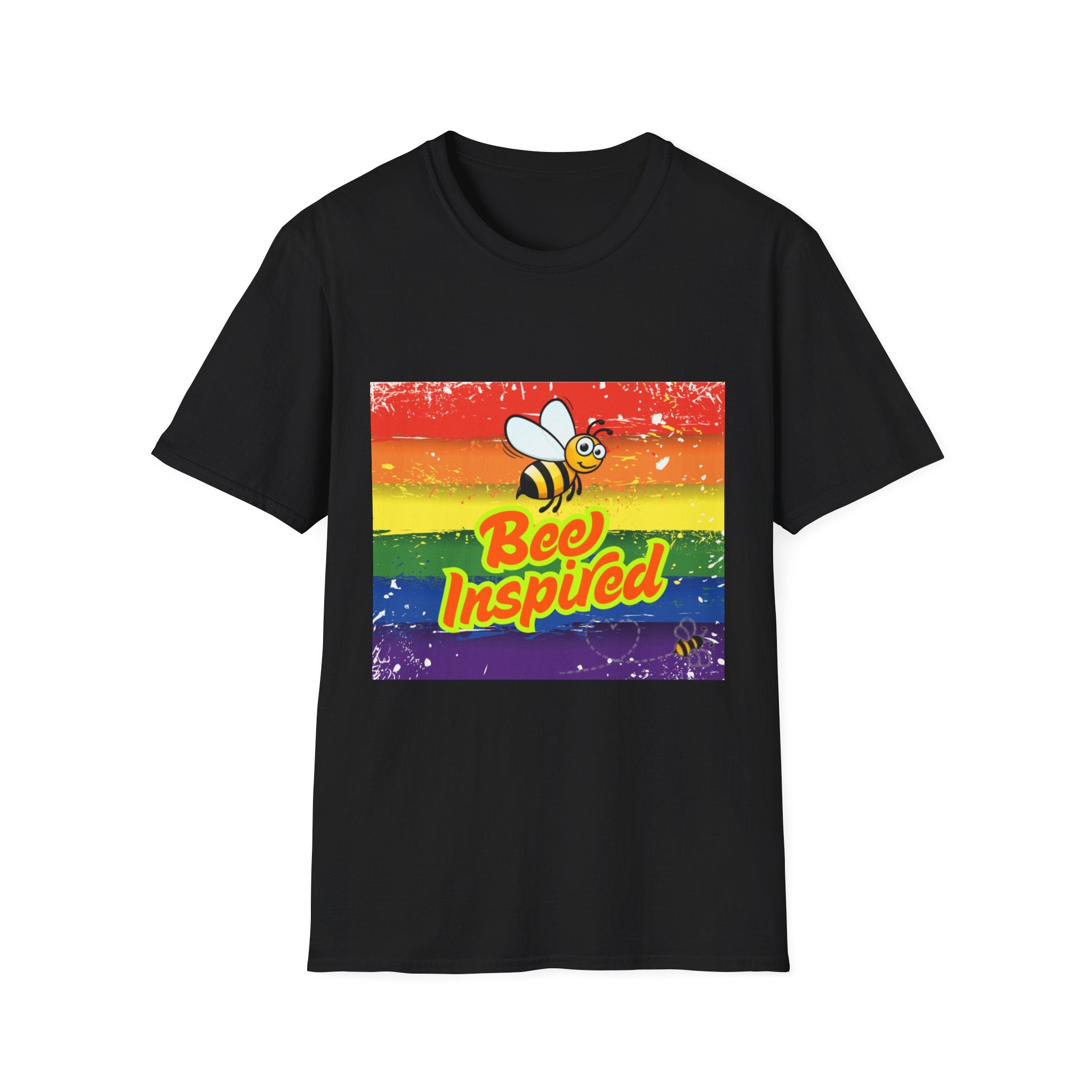 Bee Inspired Rainbow Unisex Softstyle T-Shirt