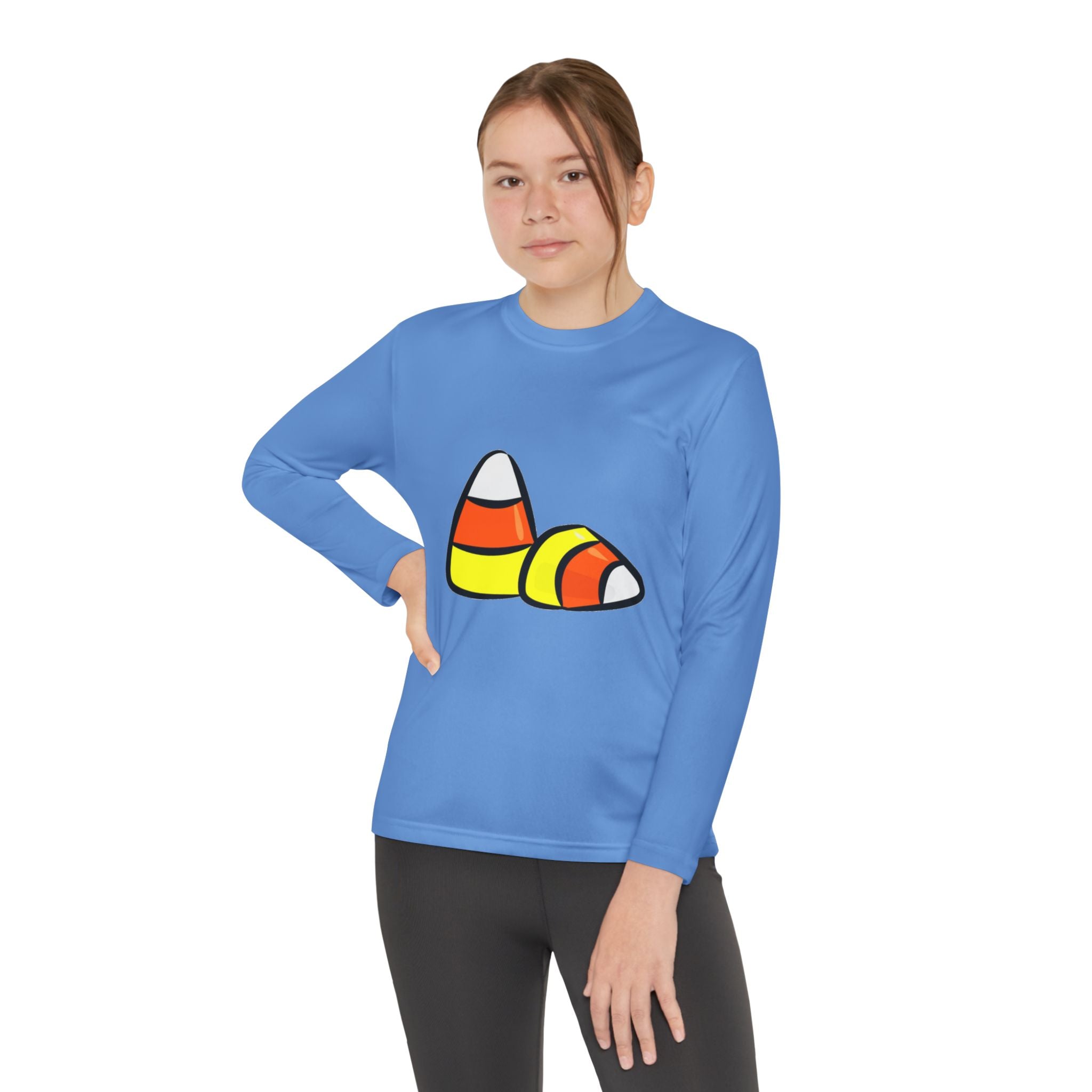 Halloween Candy Corn Youth Long Sleeve Competitor T-Shirt