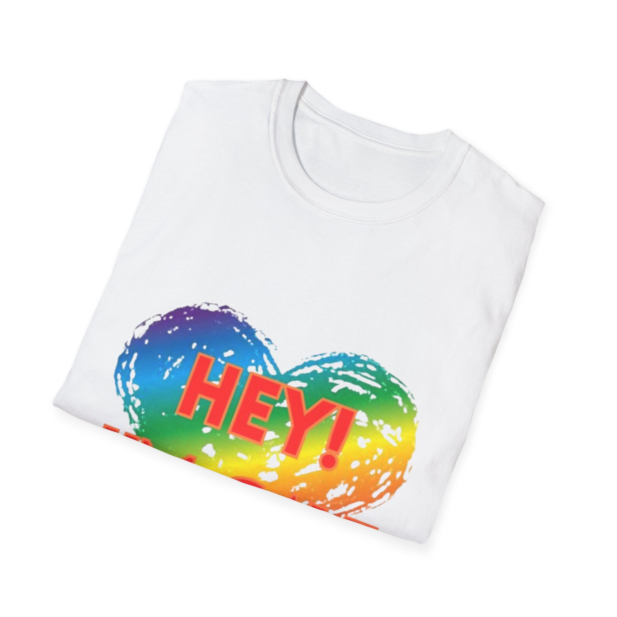 Hey I'm Gay! Unisex Softstyle T-Shirt