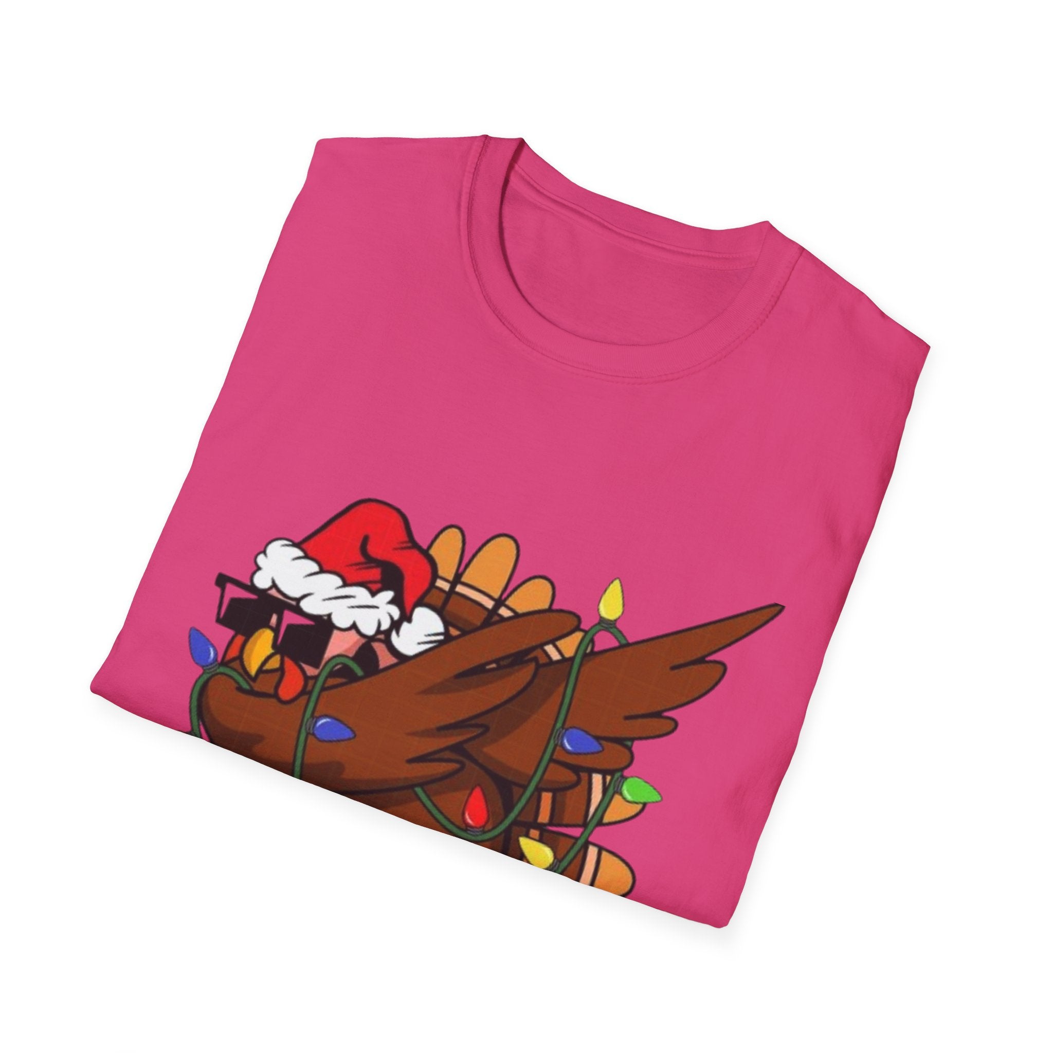 Dabbing Christmas Turkey Unisex Softstyle T-Shirt