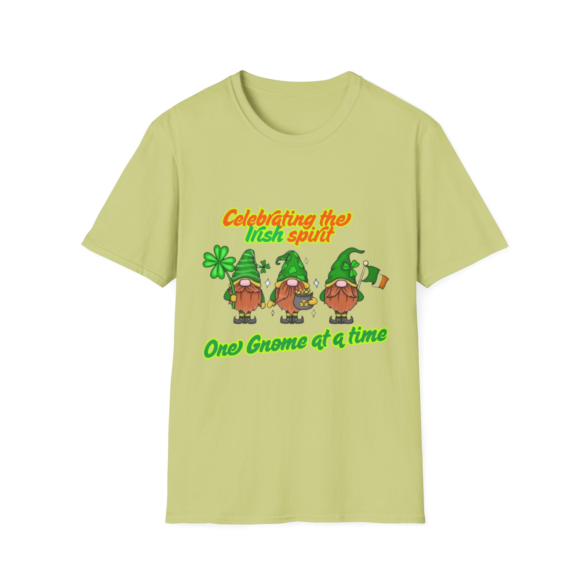 Celebrating the Irish Spirit One Gnome At A Time Unisex Softstyle T-Shirt