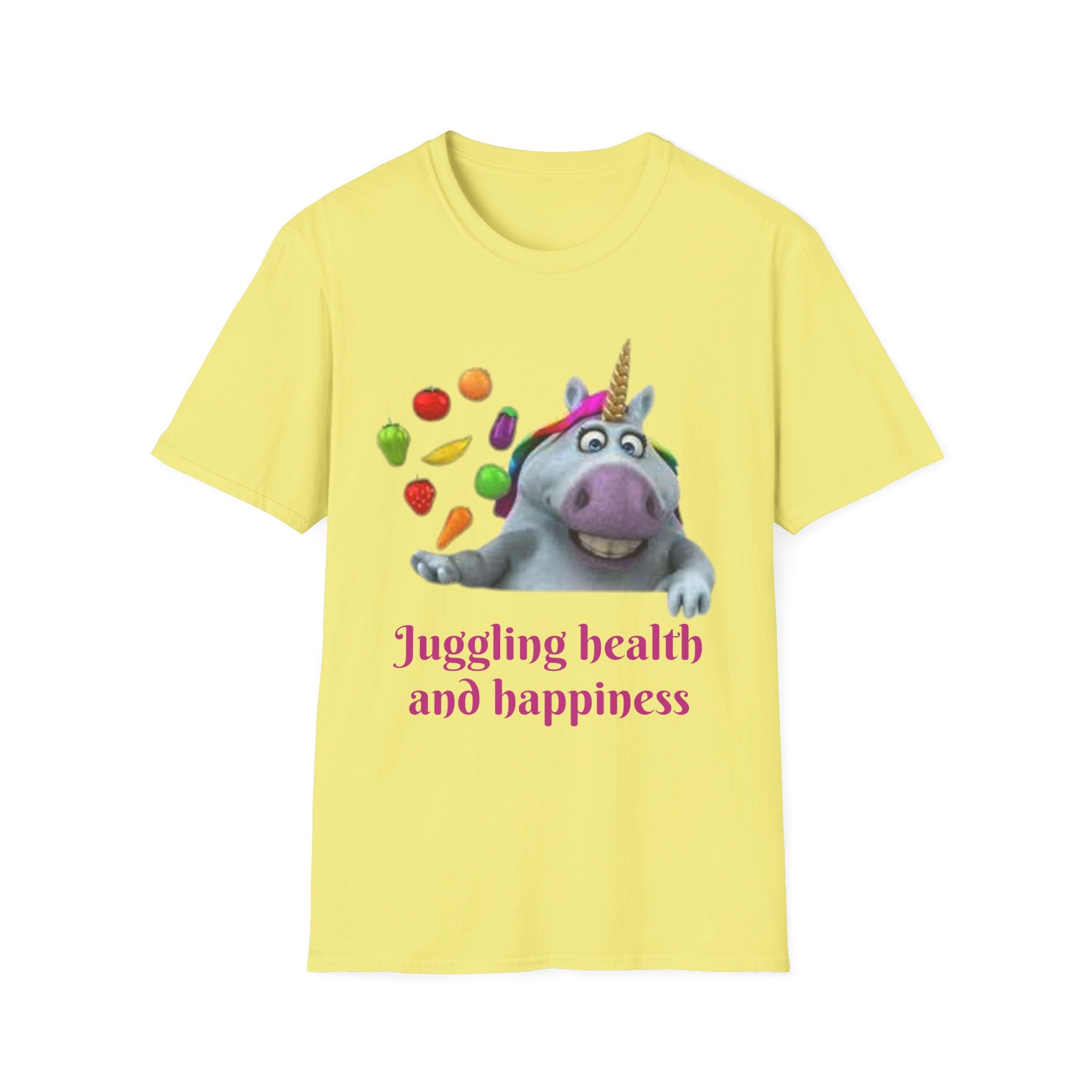 Juggling Health And Happiness Unicorn Unisex Softstyle T-Shirt