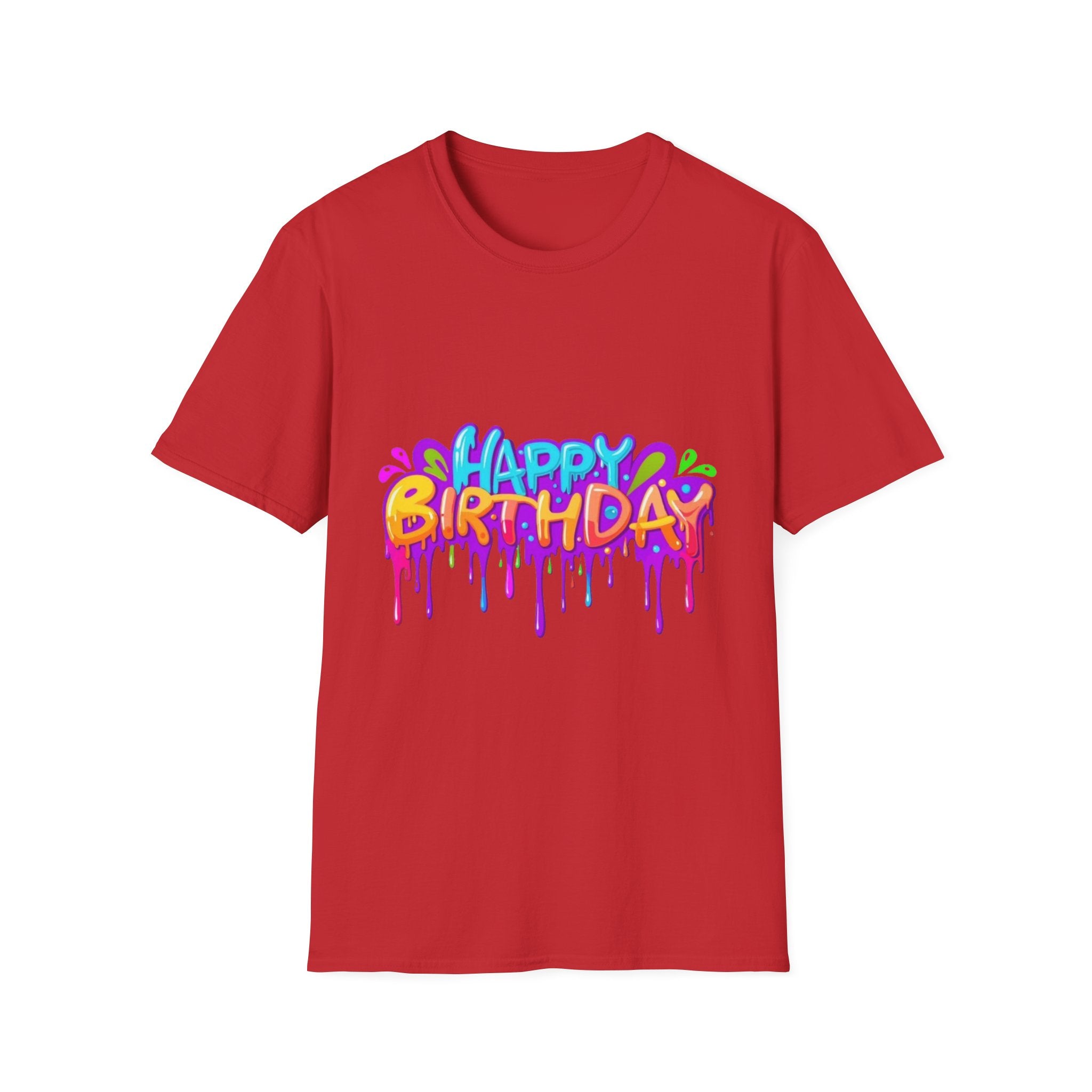 Happy Birthday Unisex Softstyle Short Sleeve T-Shirt Personalize It!