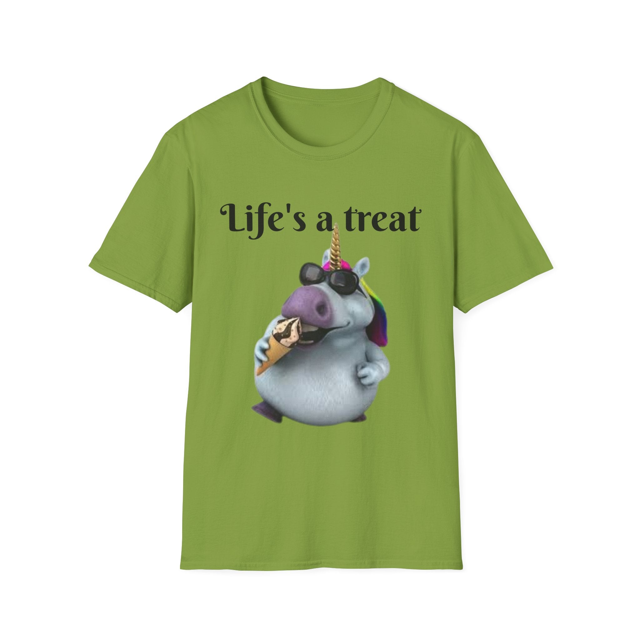 Life's A Treat Unicorn Unisex Softstyle T-Shirt