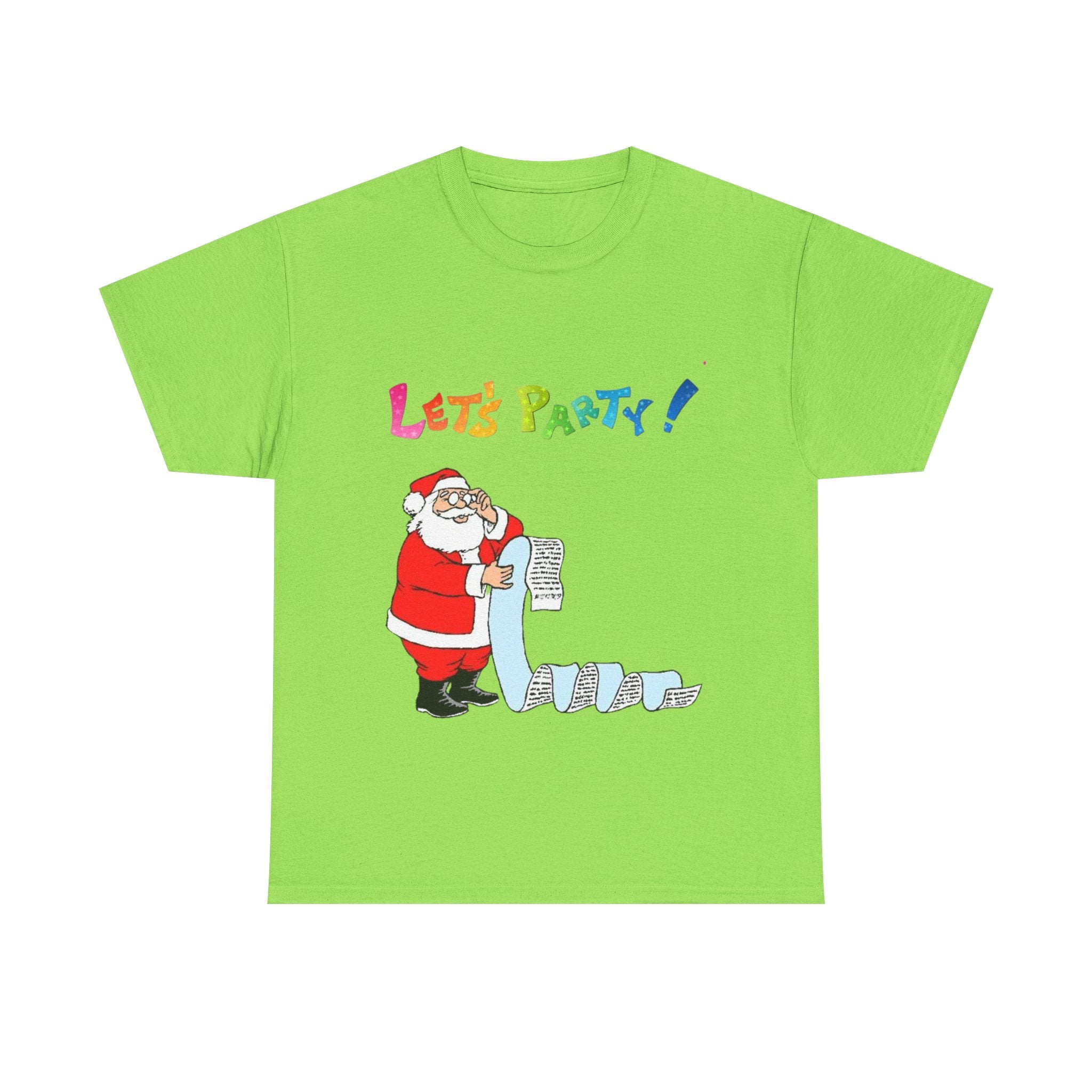 Let's Party! Santa Checking His List Unisex Heavy Cotton T-Shirt