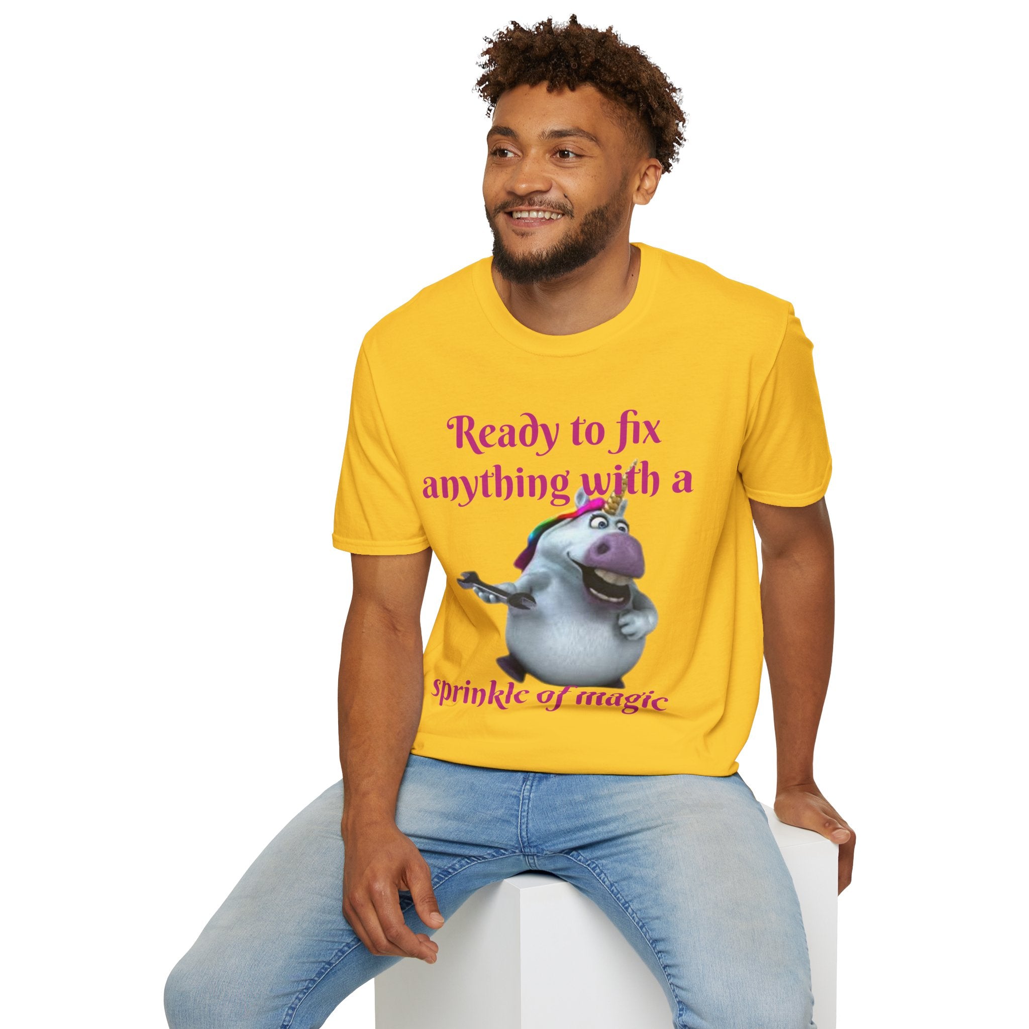 Ready To Fix Anything With A Sprinkle Of Magic Unicorn Unisex Softstyle T-Shirt