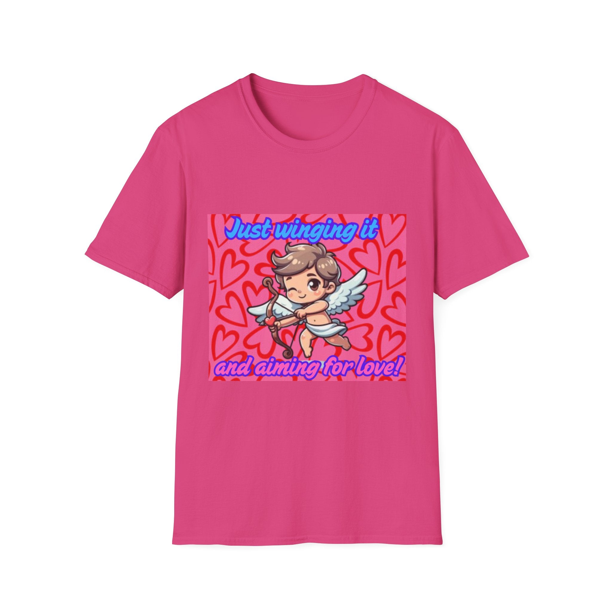 Just Winging It And Aiming For Love Unisex Softstyle T-Shirt