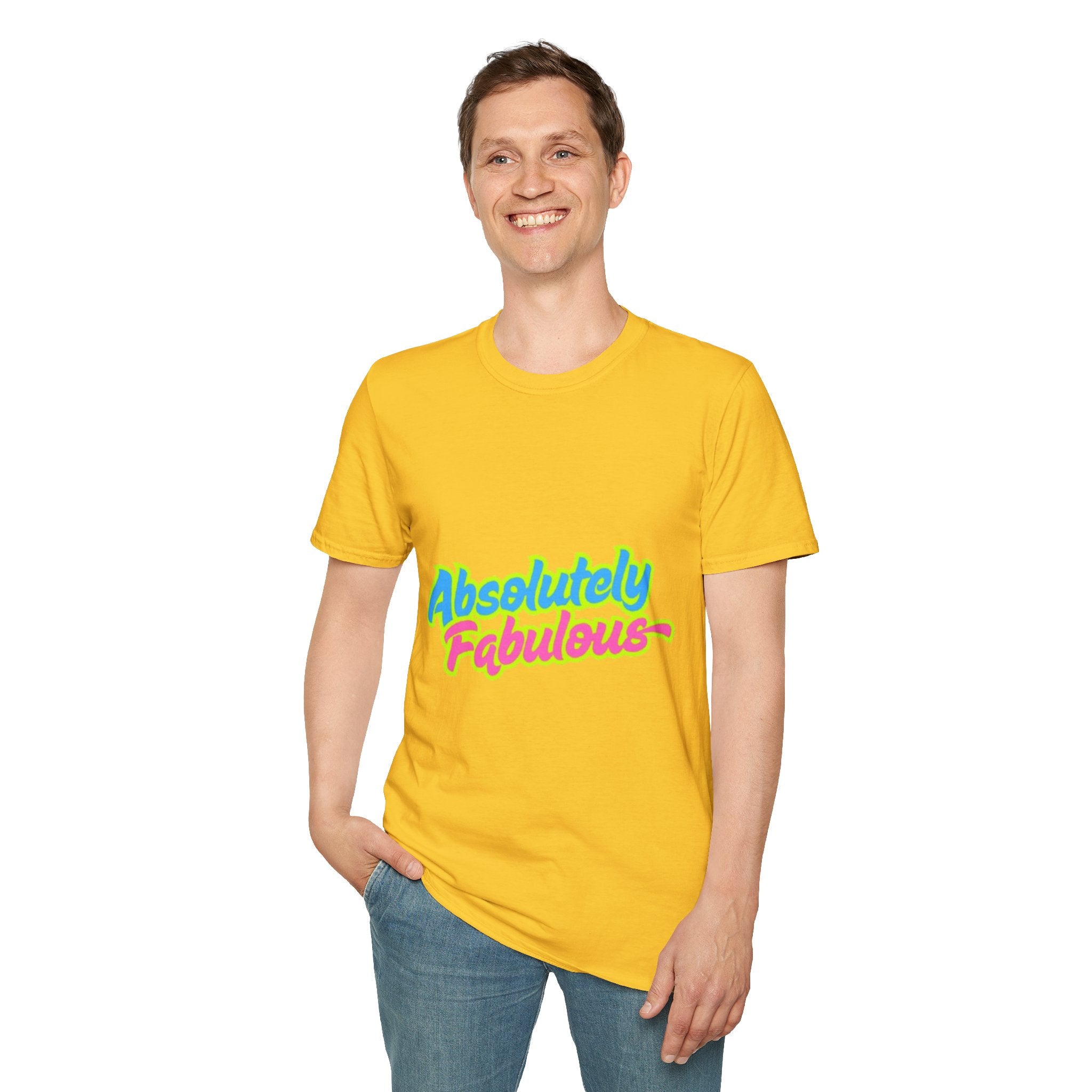 Absolutely Fabulous Teal/Pink Unisex Softstyle T-Shirt