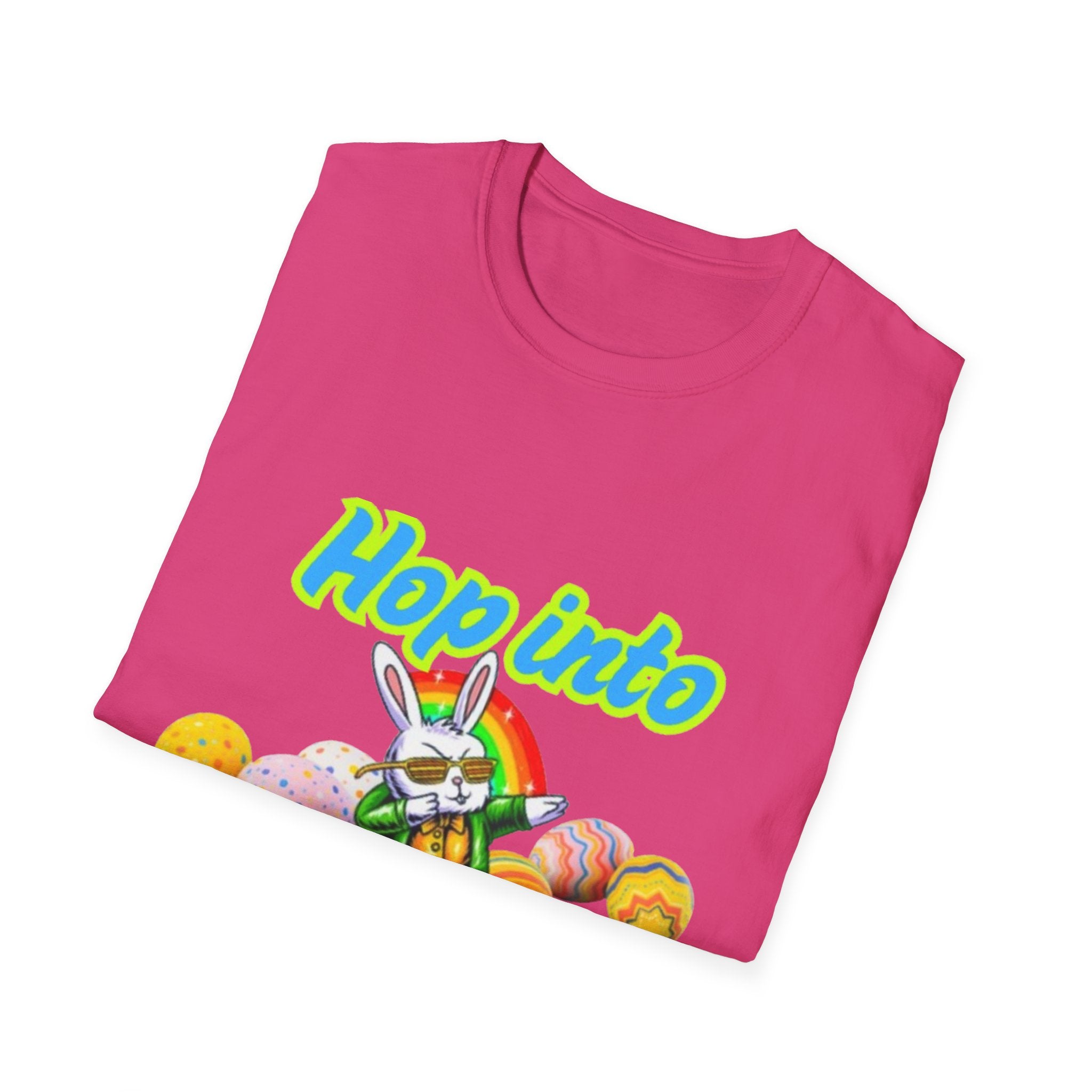 Hop Into Groovy Vibes Bunny Unisex Softstyle T-Shirt